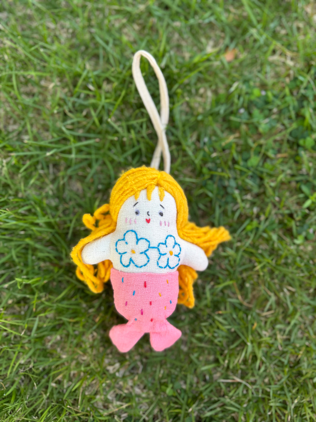 Hand-Stitched Cotton Linen Charms - Mermaid