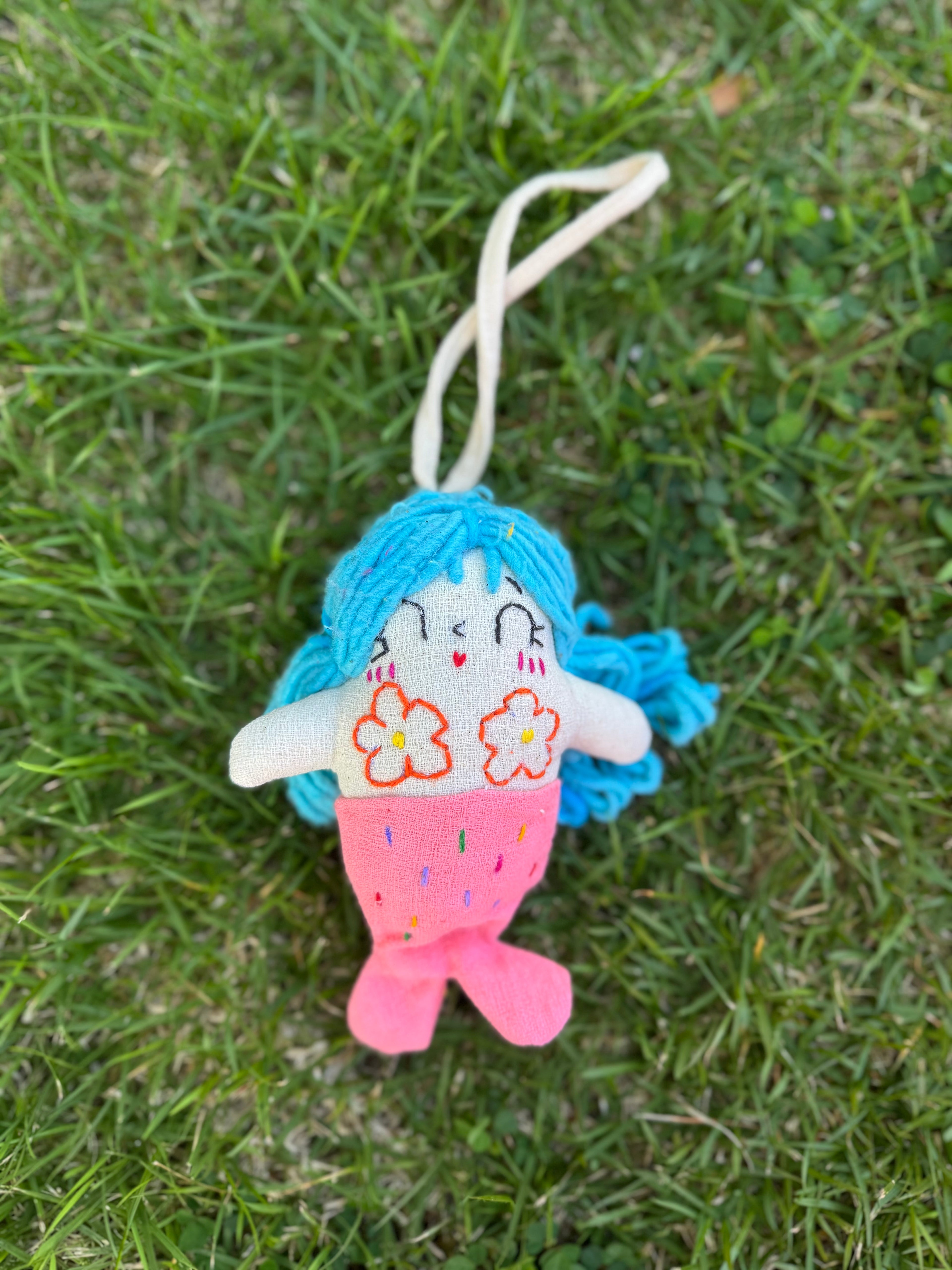 Hand-Stitched Cotton Linen Charms - Mermaid