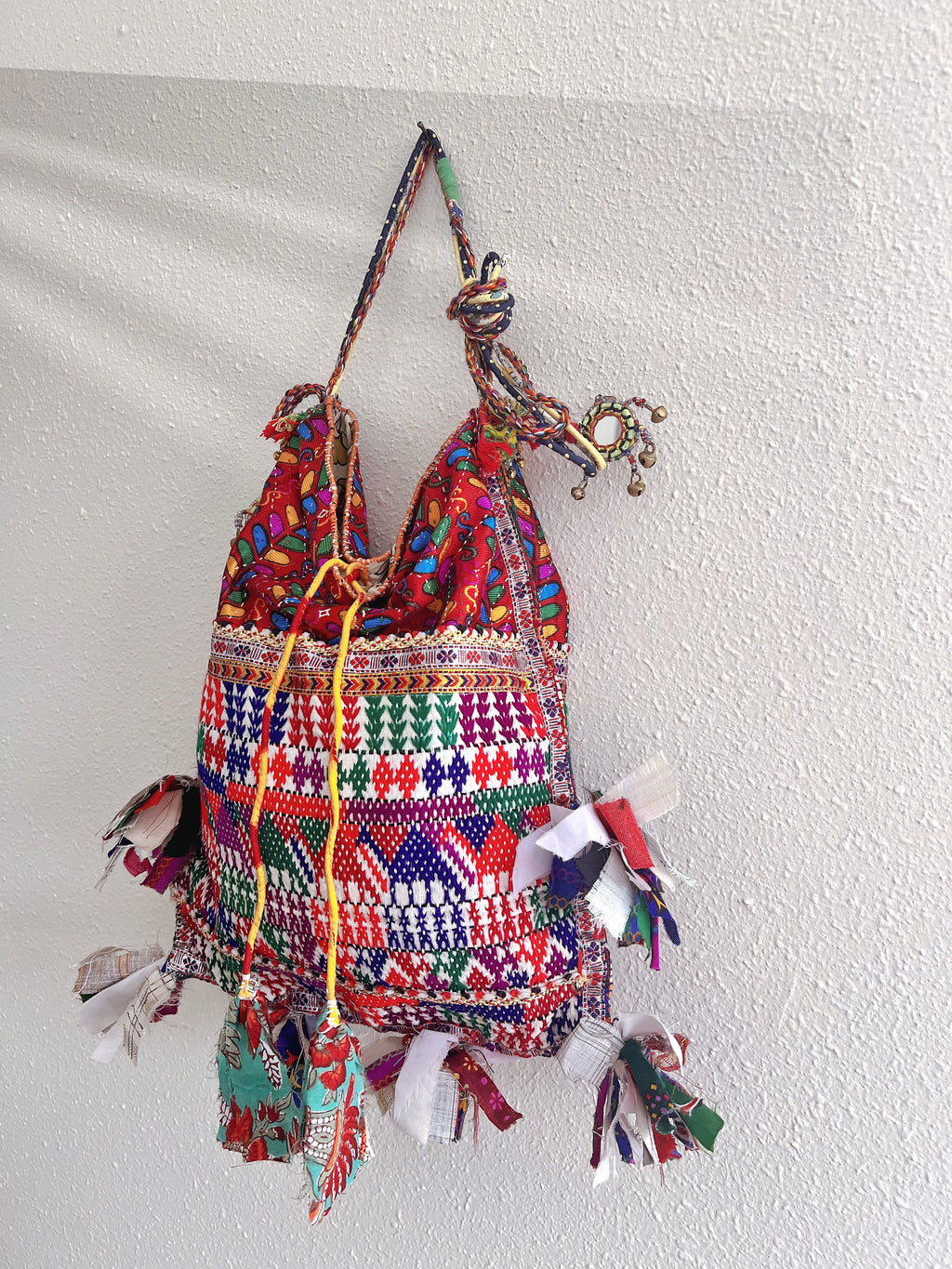 Handmade bag | Small Wristbag | Hand Stitching | Colorful Boho Style Ba