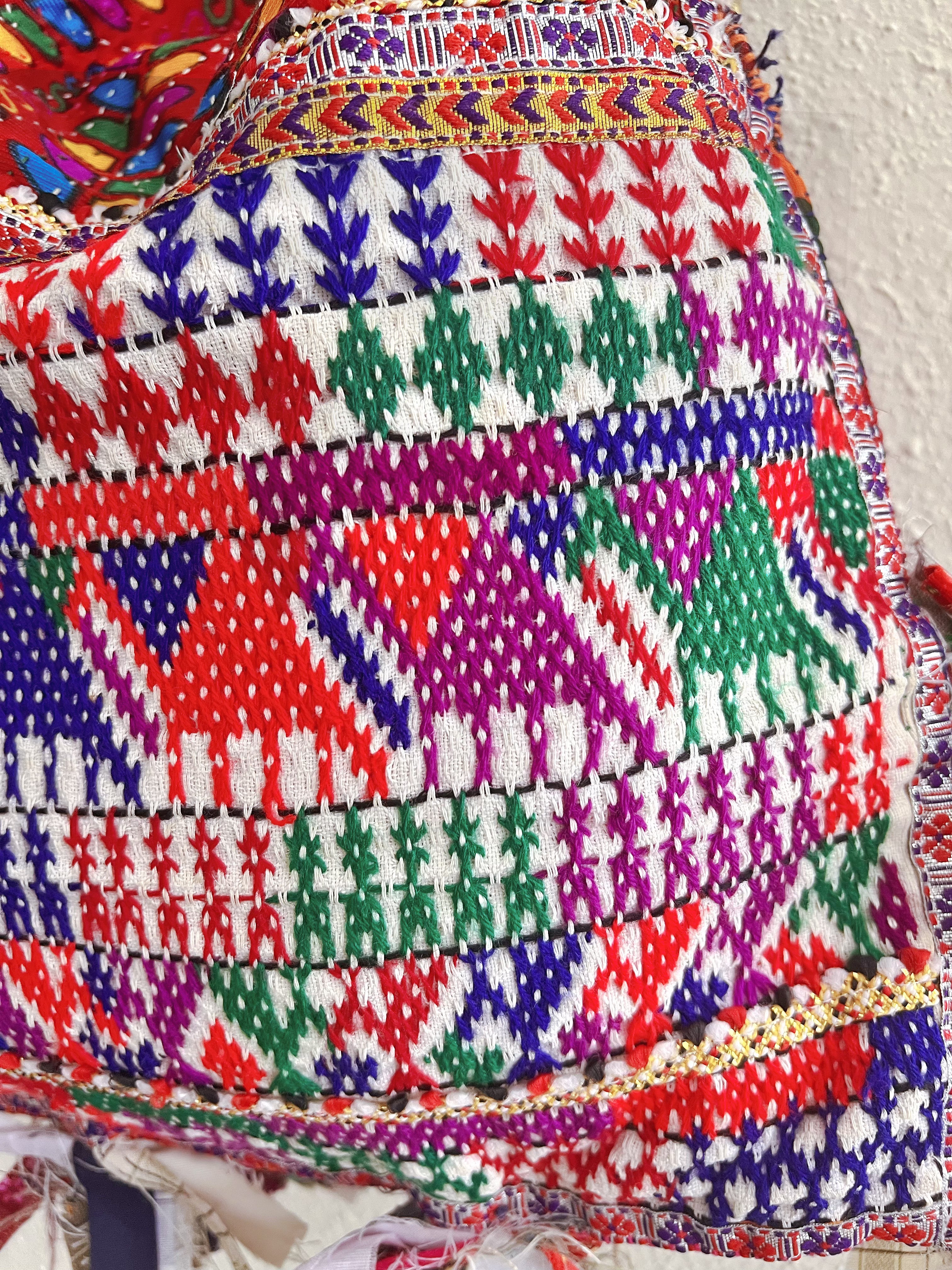 Handmade bag | Small Wristbag | Hand Stitching | Colorful Boho Style Ba