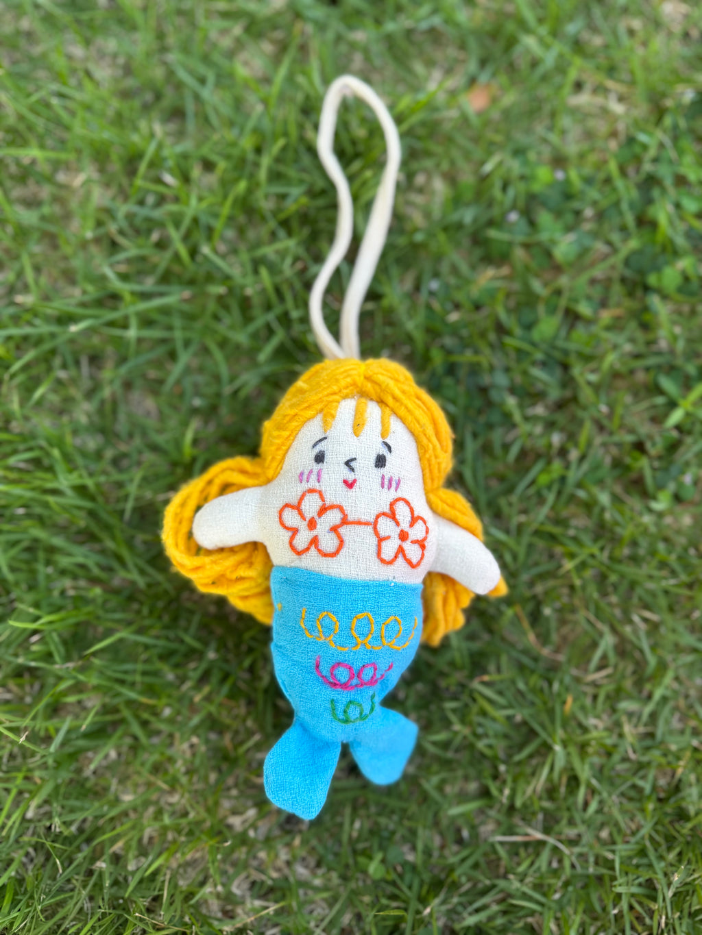 Hand-Stitched Cotton Linen Charms - Mermaid