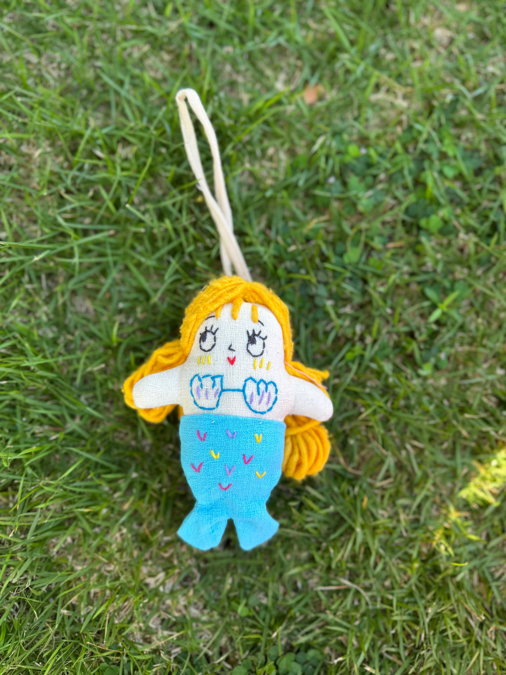 Hand-Stitched Cotton Linen Charms - Mermaid