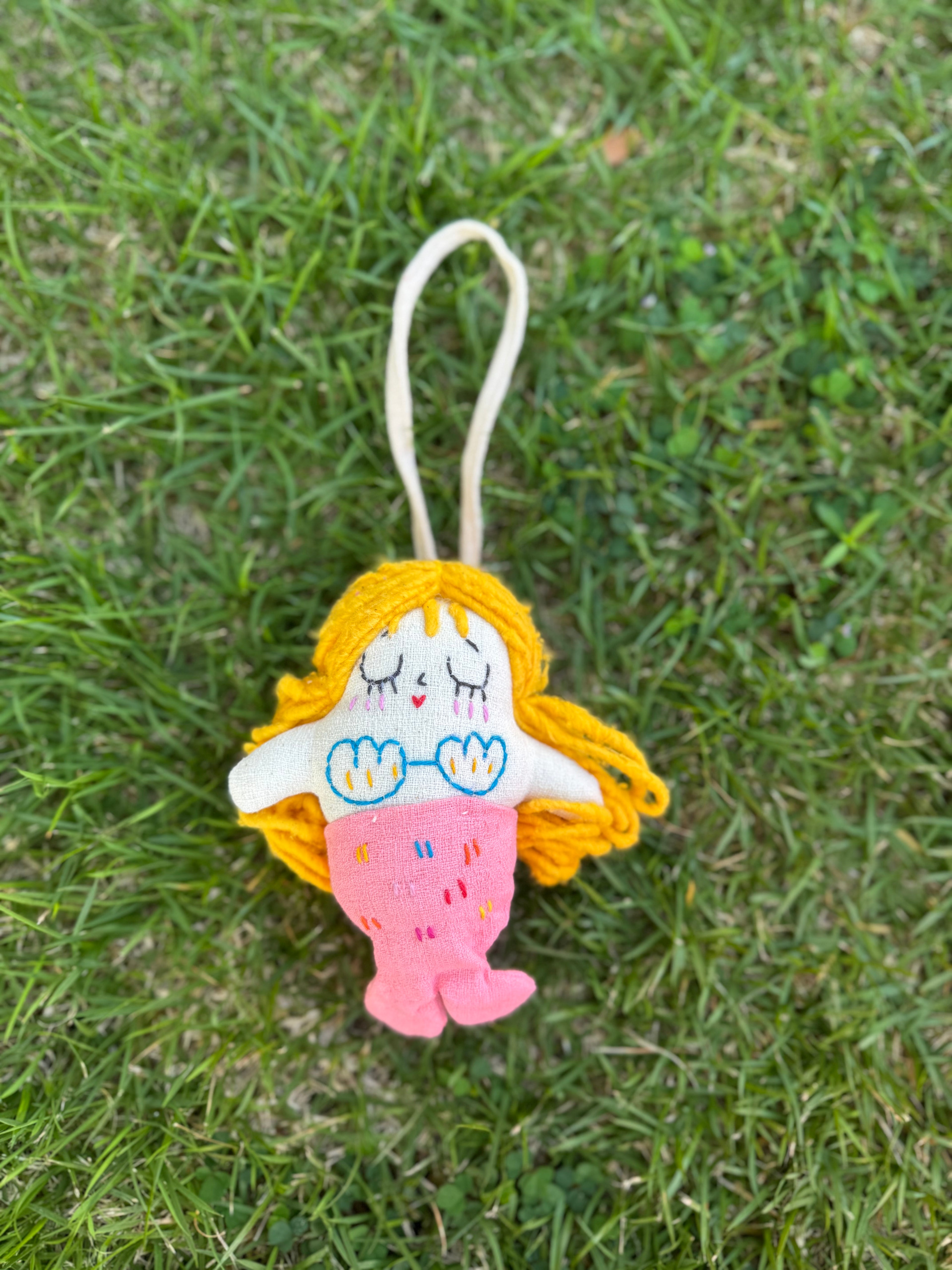 Hand-Stitched Cotton Linen Charms - Mermaid
