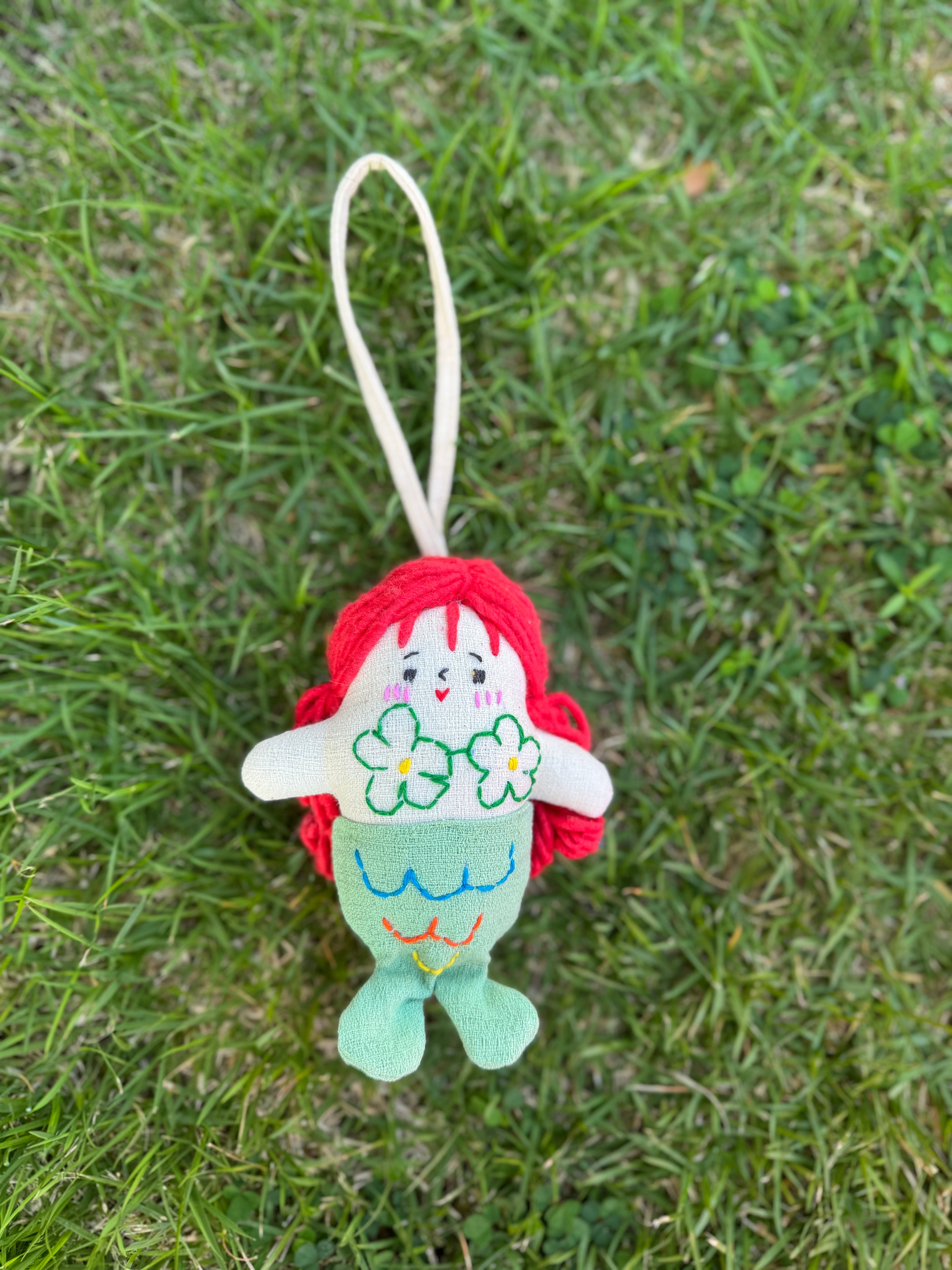 Hand-Stitched Cotton Linen Charms - Mermaid