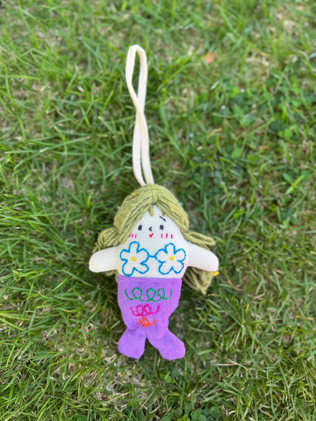 Hand-Stitched Cotton Linen Charms - Mermaid