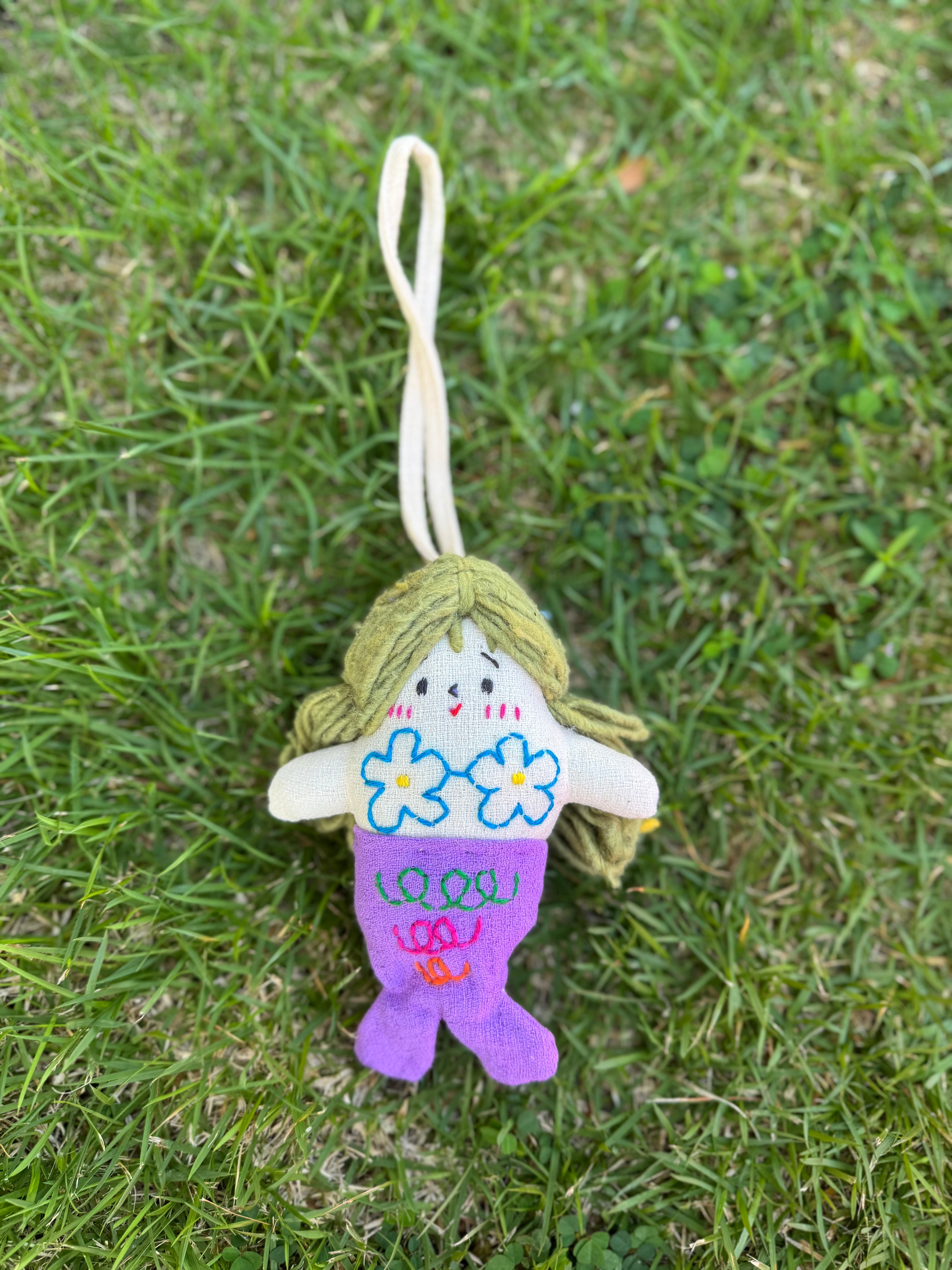 Hand-Stitched Cotton Linen Charms - Mermaid