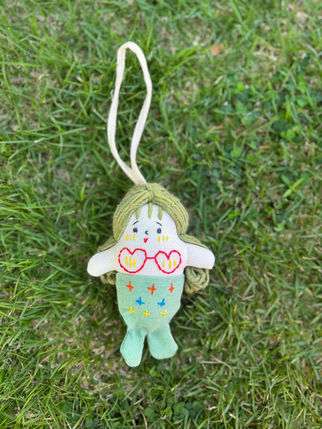 Hand-Stitched Cotton Linen Charms - Mermaid