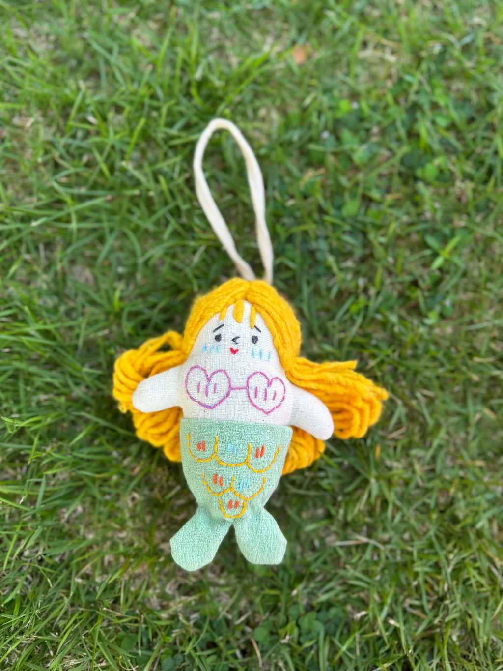 Hand-Stitched Cotton Linen Charms - Mermaid