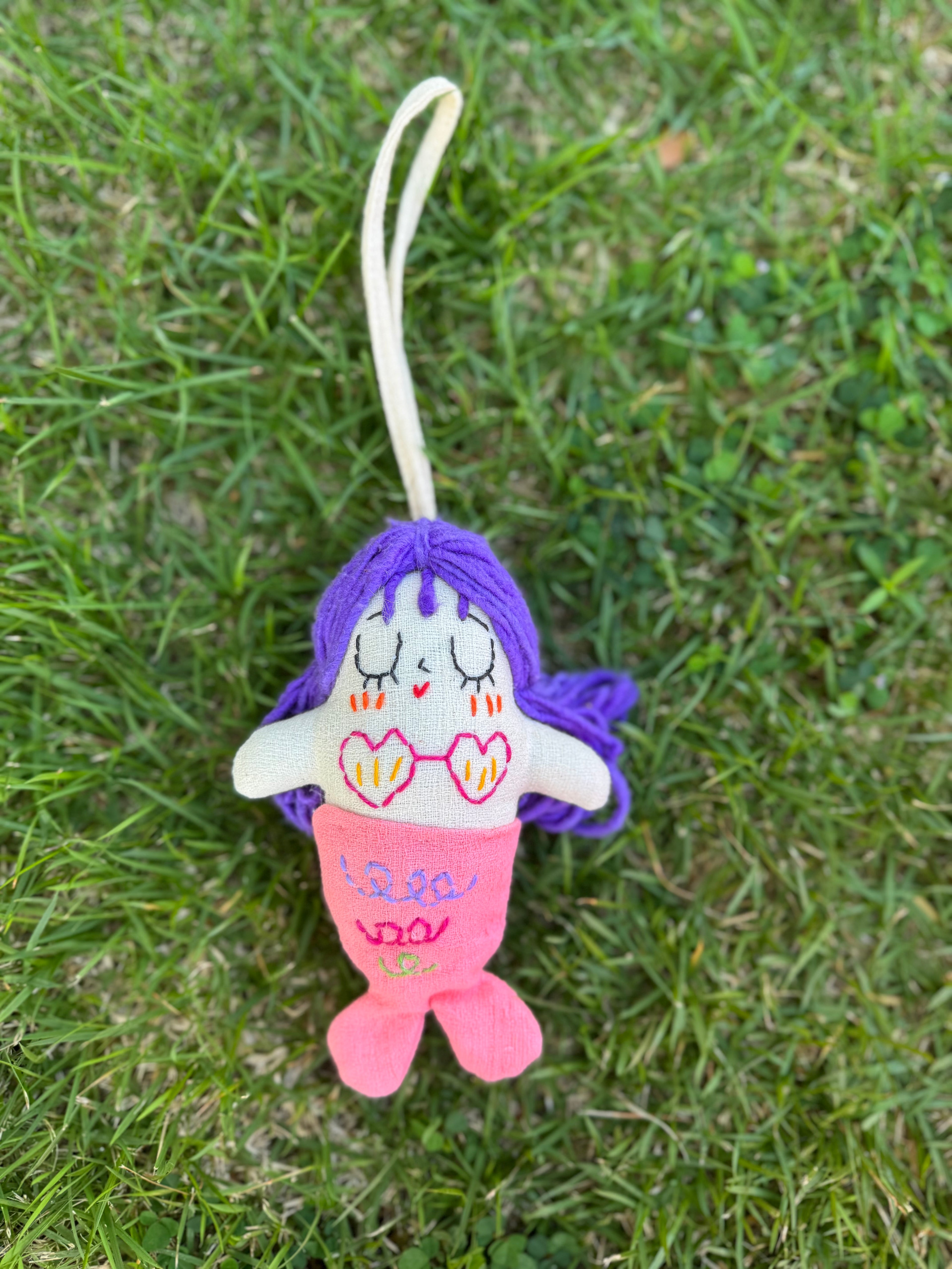 Hand-Stitched Cotton Linen Charms - Mermaid