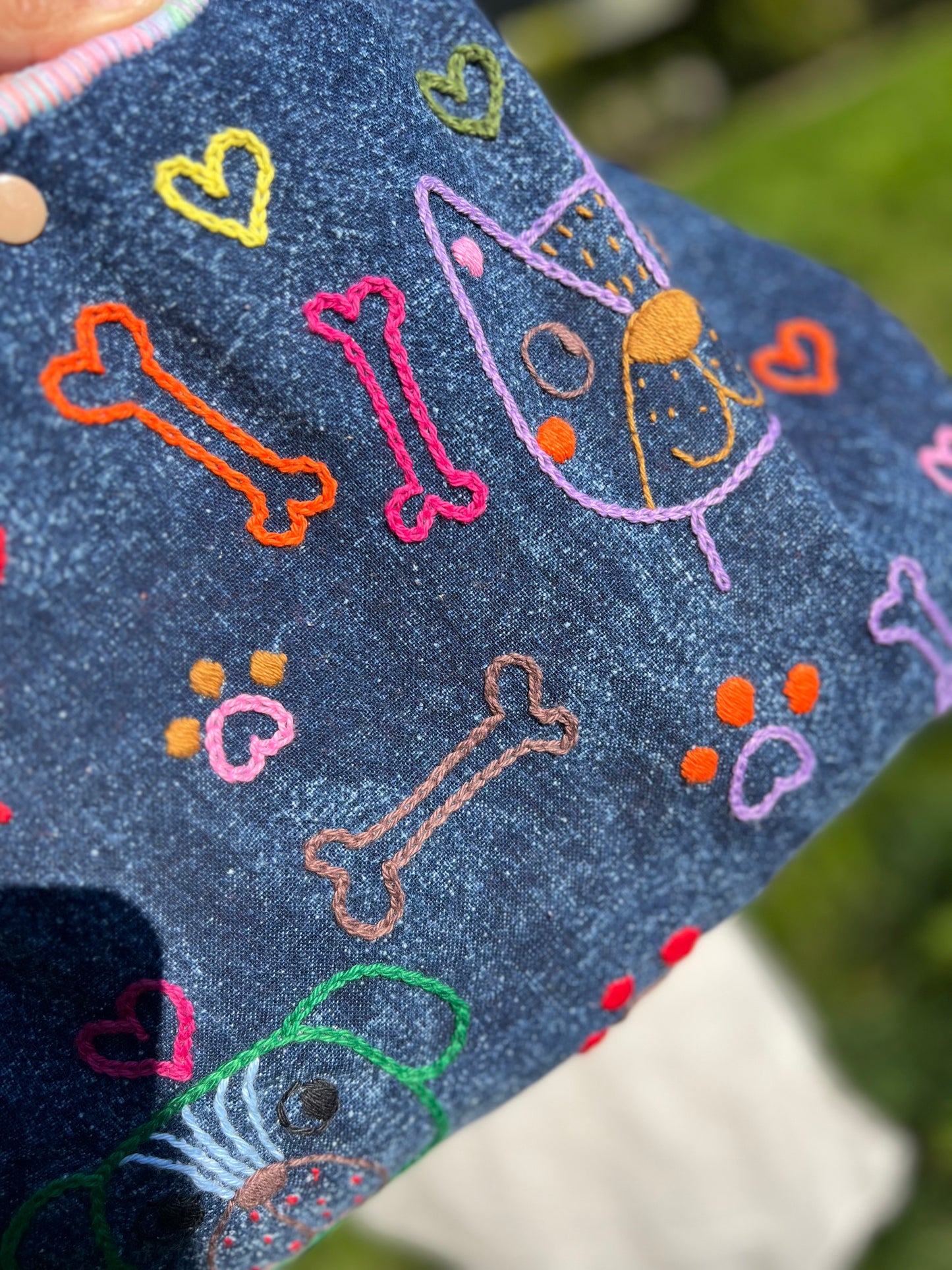 Handmade bag | Small Wristbag | Hand Stitching | Single shoulder bag | Bento bag