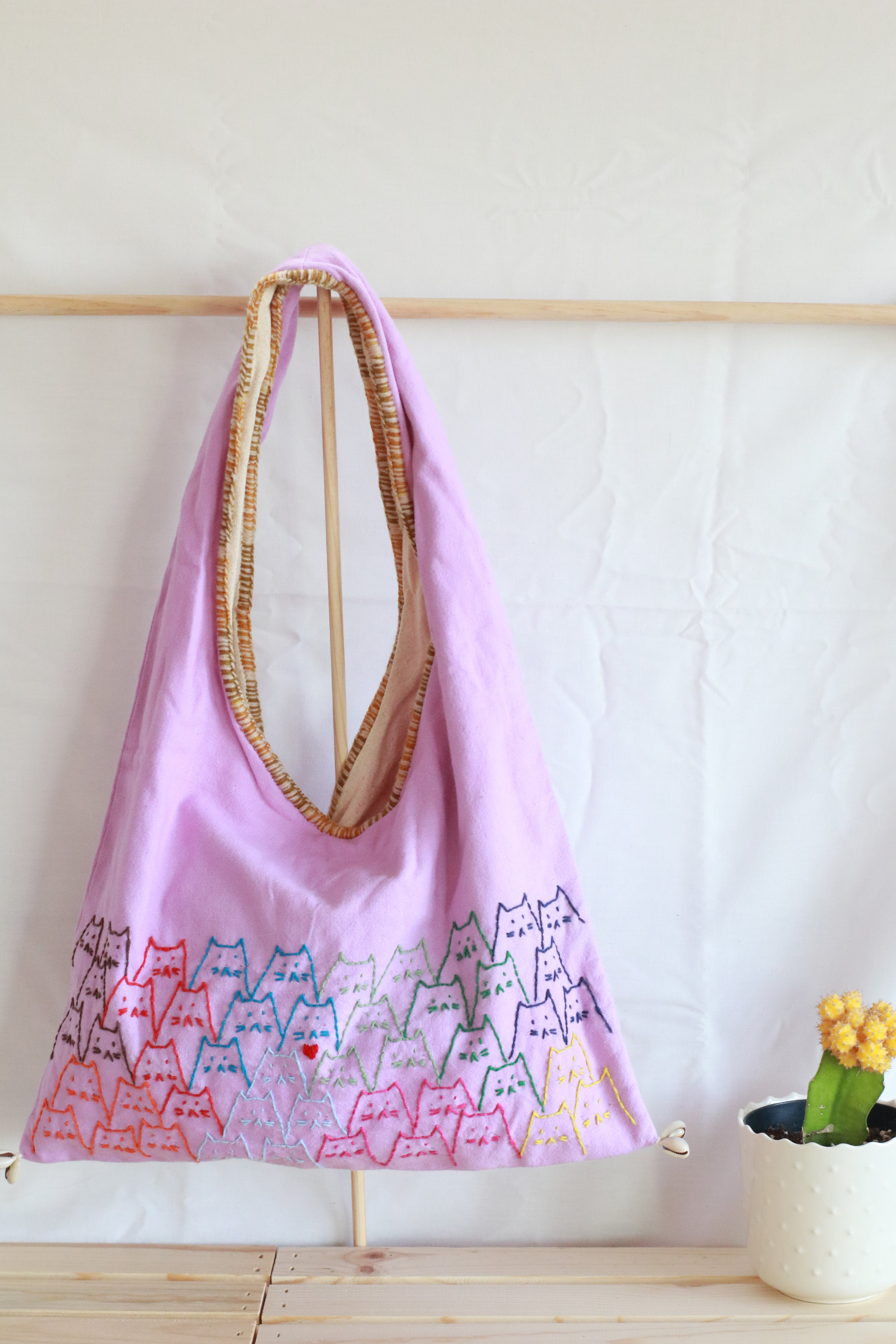 Handmade Cotton Linen Bag - Kitty