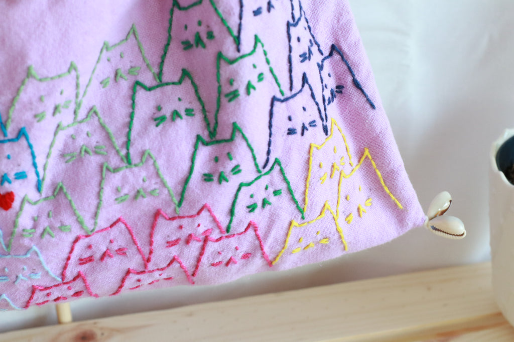 Handmade Cotton Linen Bag - Kitty