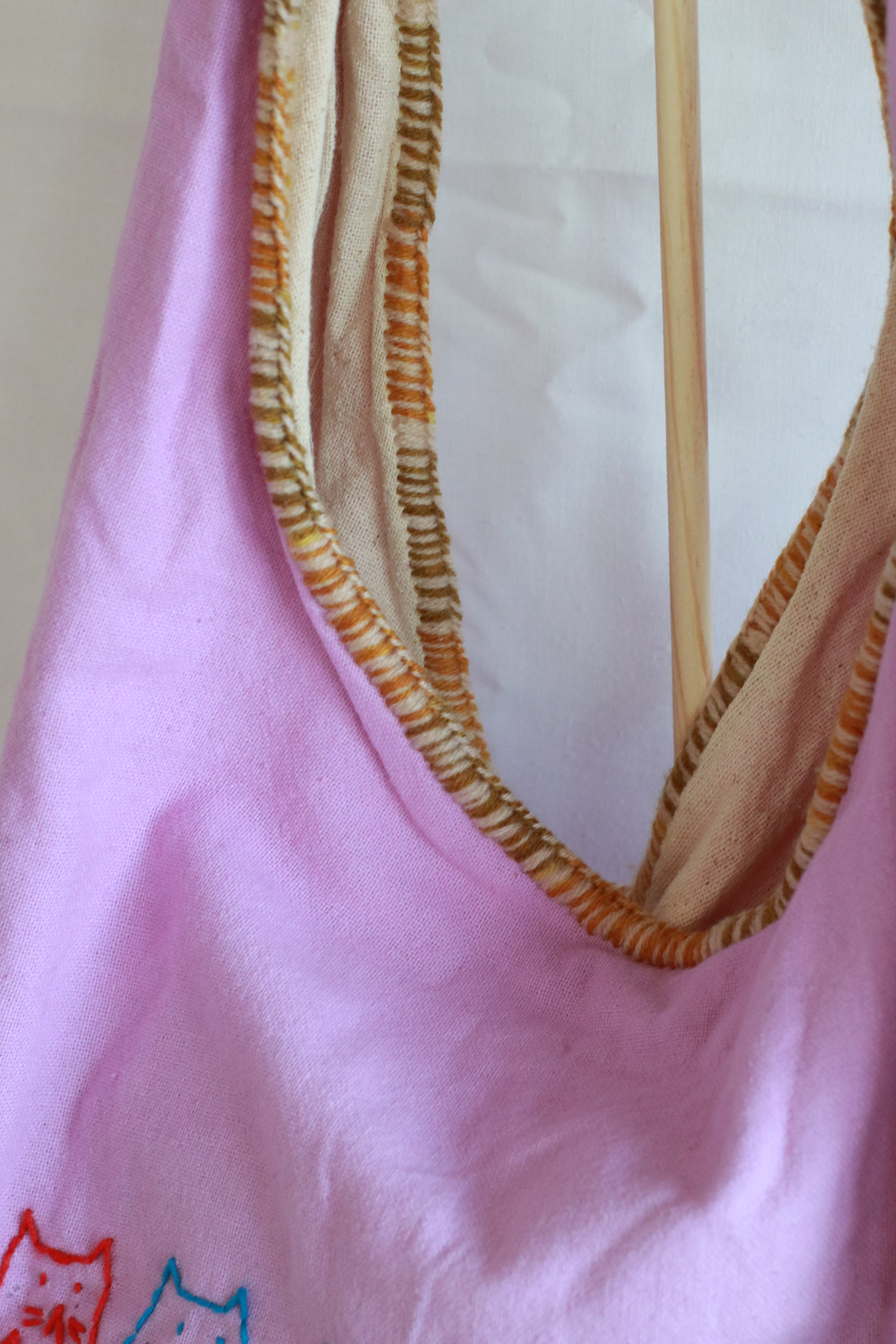 Handmade Cotton Linen Bag - Kitty