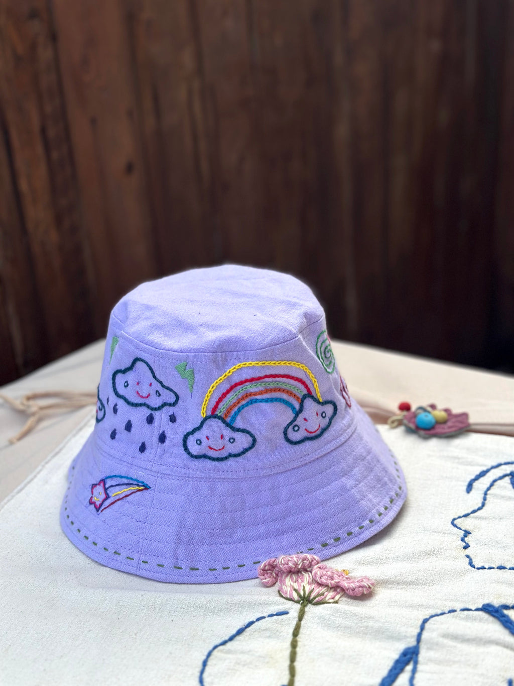 Hand-Stitch Hat - Rainbow