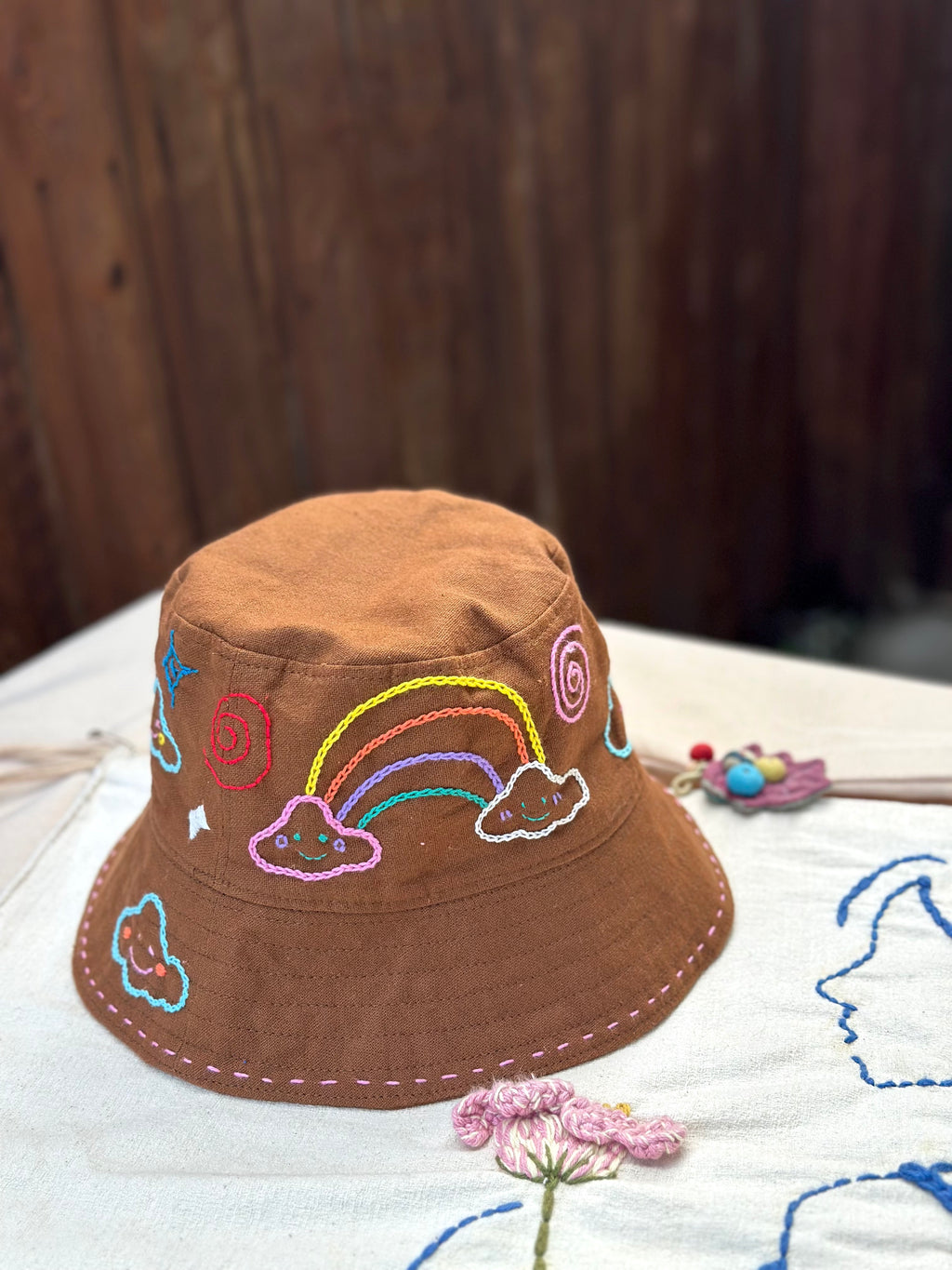 Hand-Stitch Hat - Rainbow