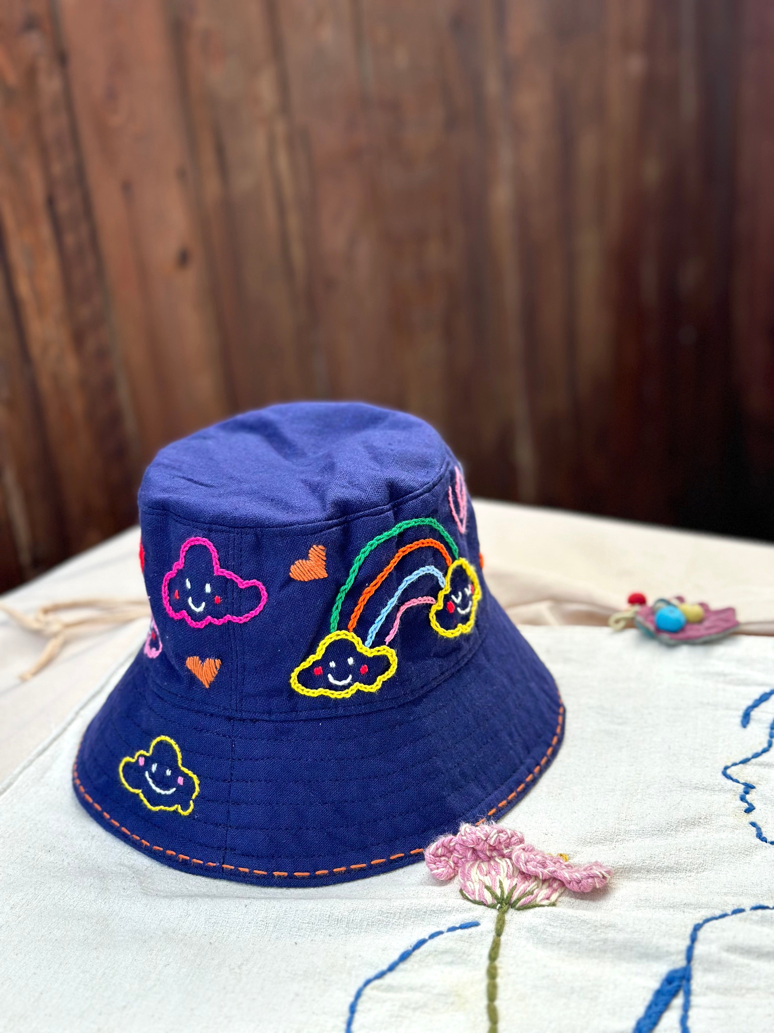Hand-Stitch Hat - Rainbow