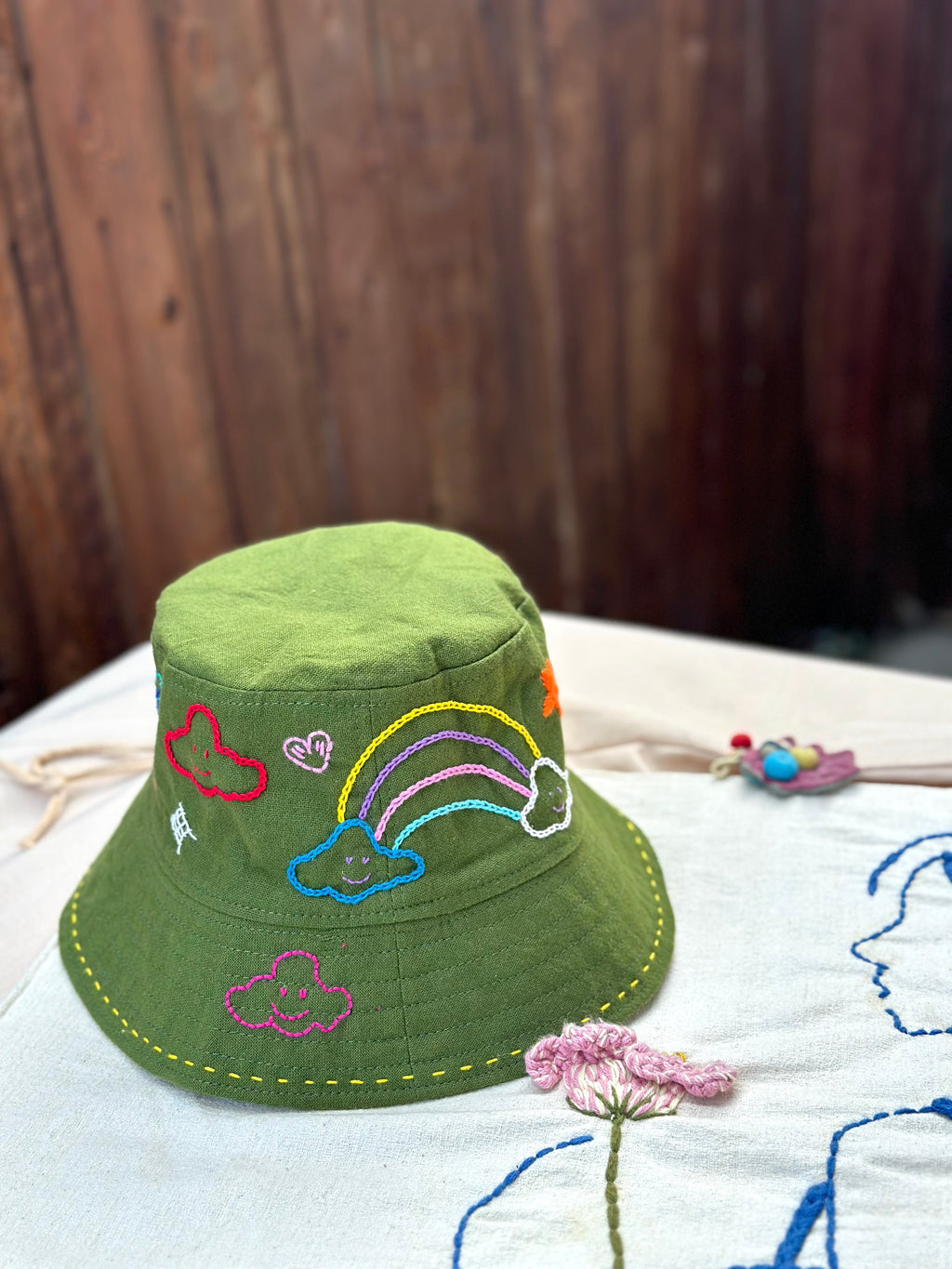 Hand-Stitch Hat - Rainbow