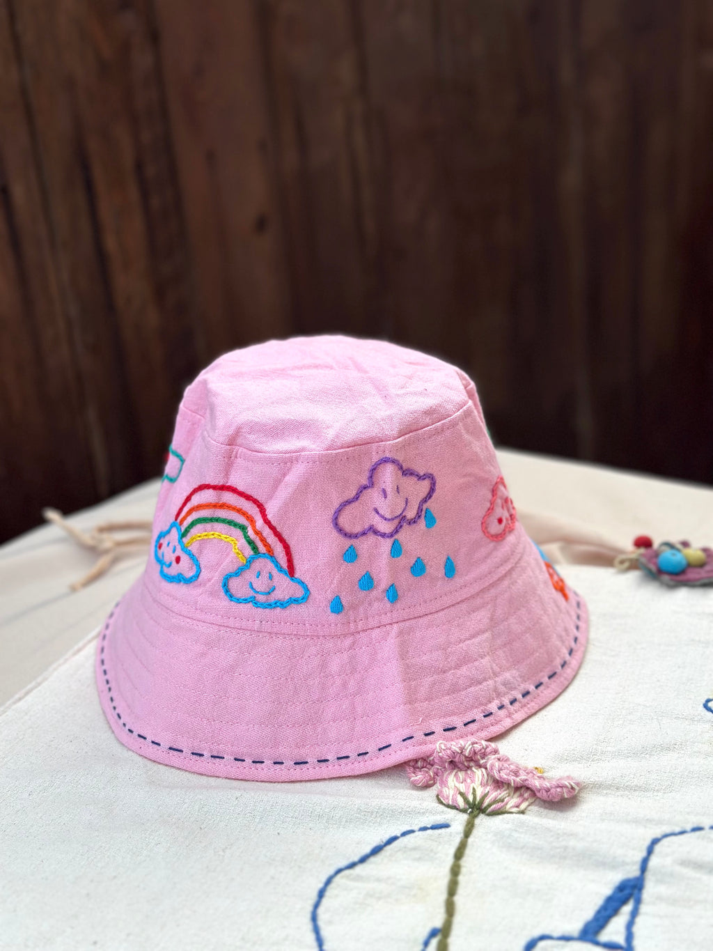 Hand-Stitch Hat - Rainbow