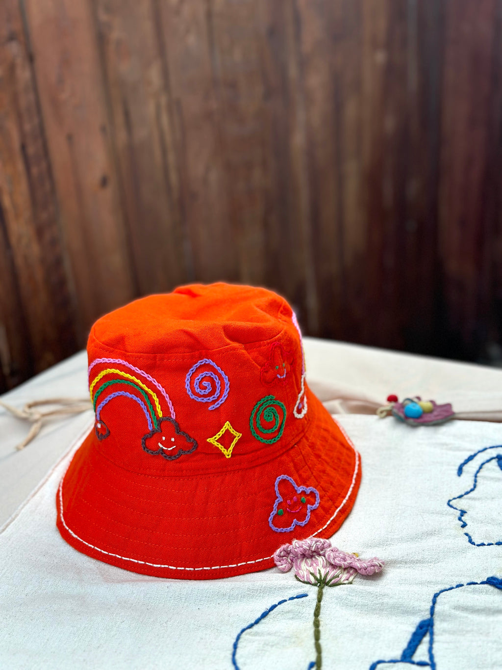 Hand-Stitch Hat - Rainbow