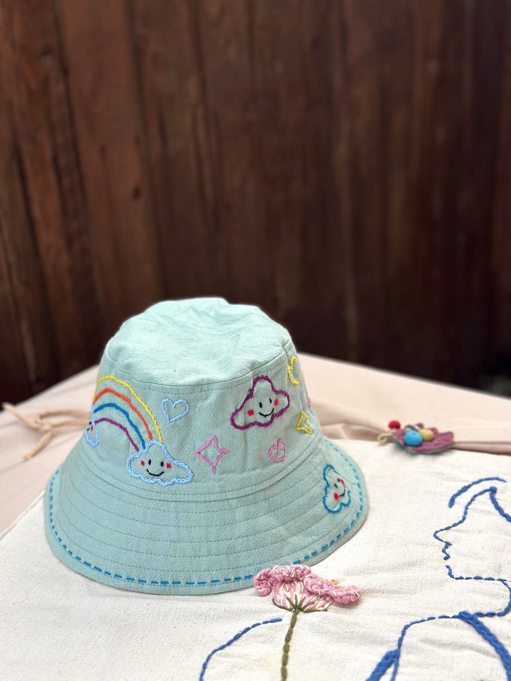 Hand-Stitch Hat - Rainbow