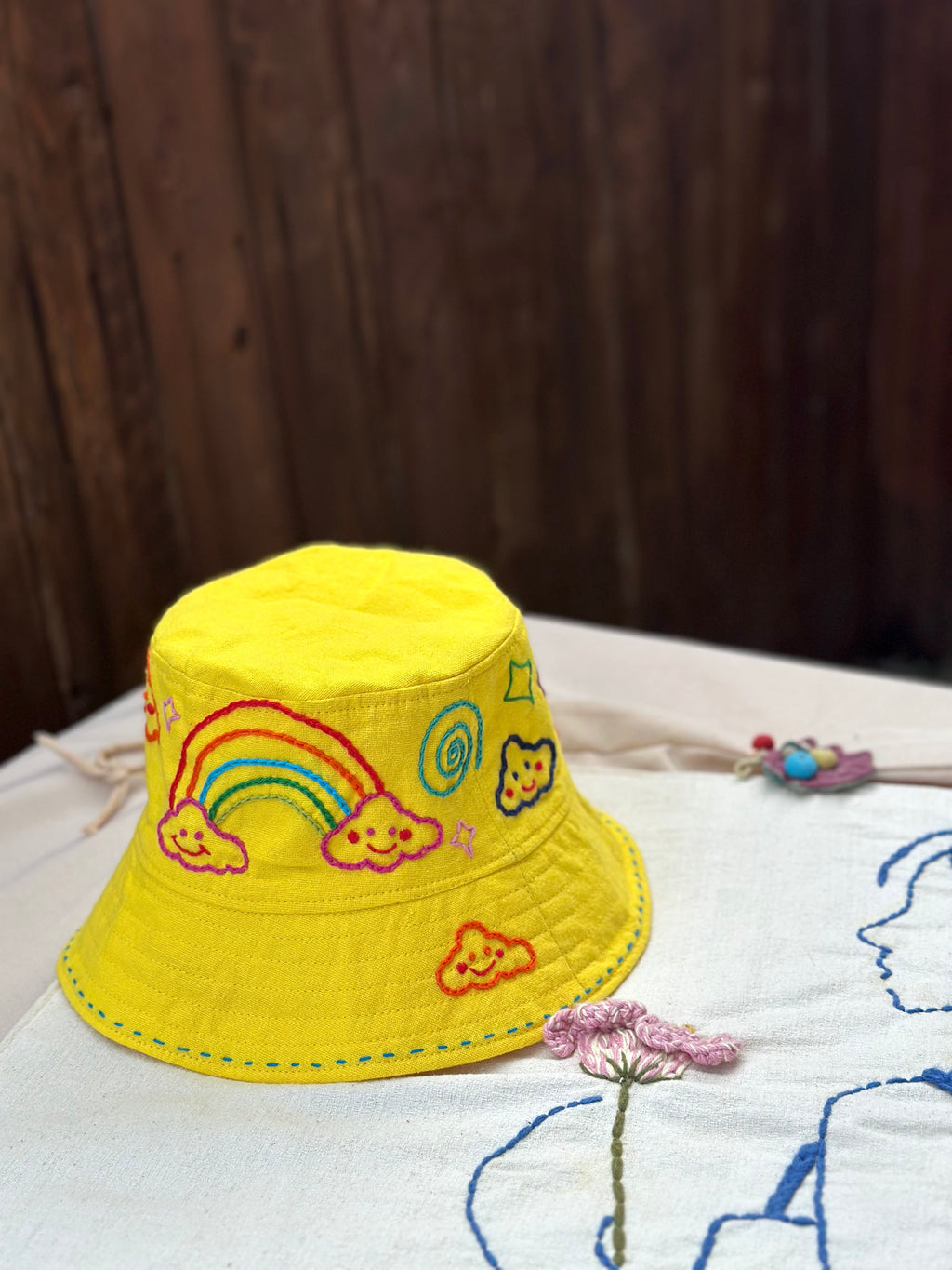 Hand-Stitch Hat - Rainbow