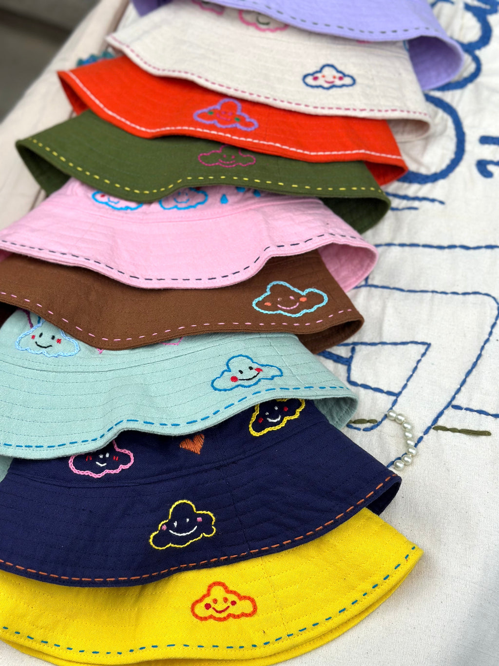 Hand-Stitch Hat - Rainbow