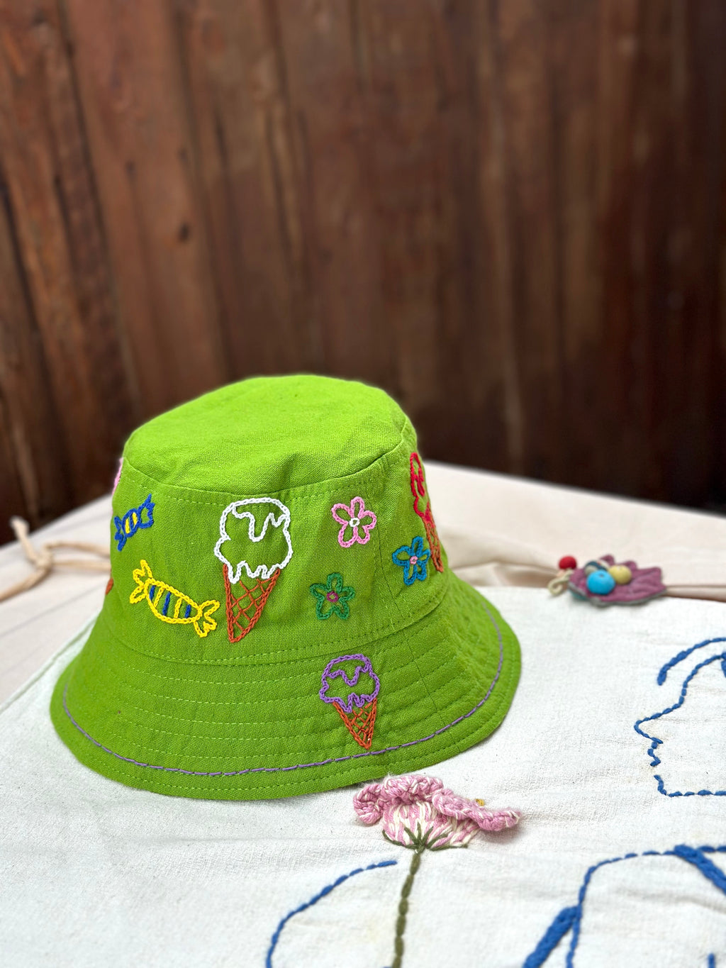 Hand- Stitch Hat - Ice Cream