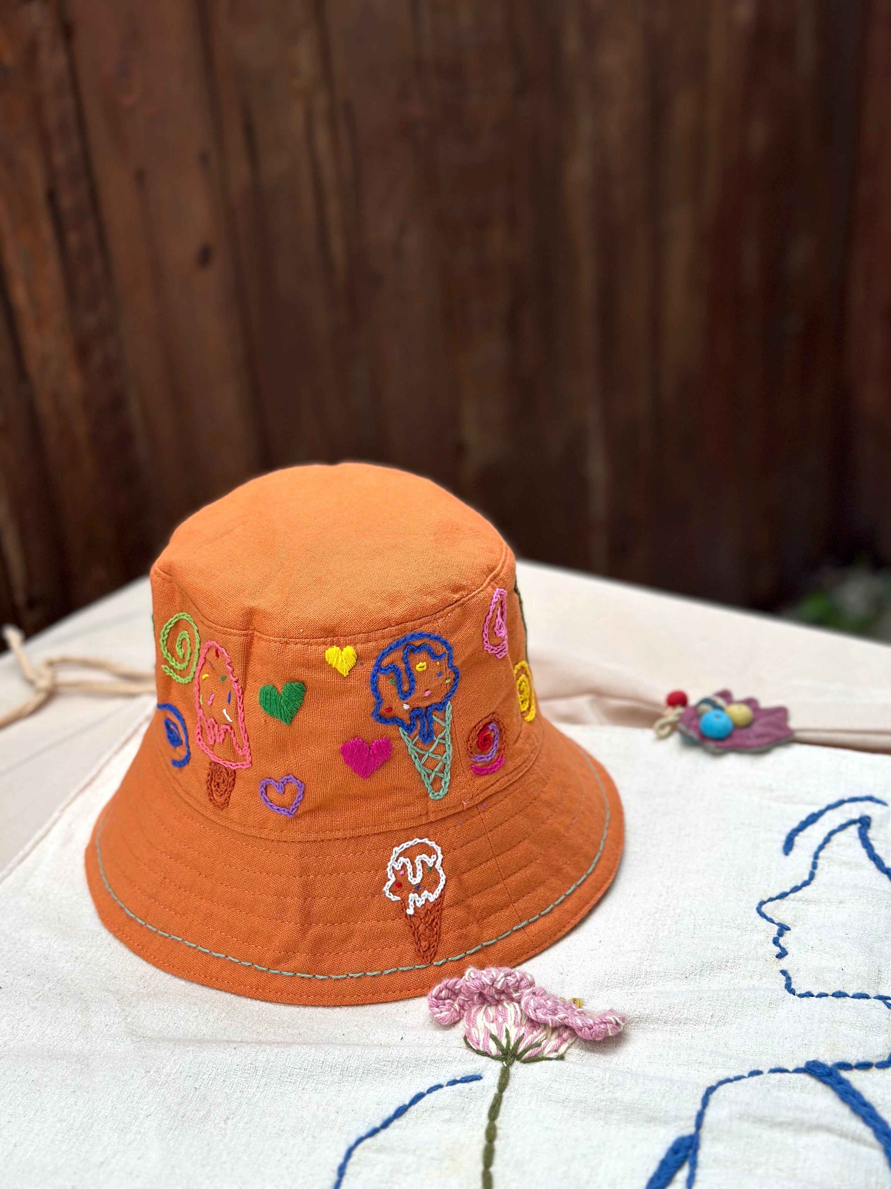 Hand- Stitch Hat - Ice Cream