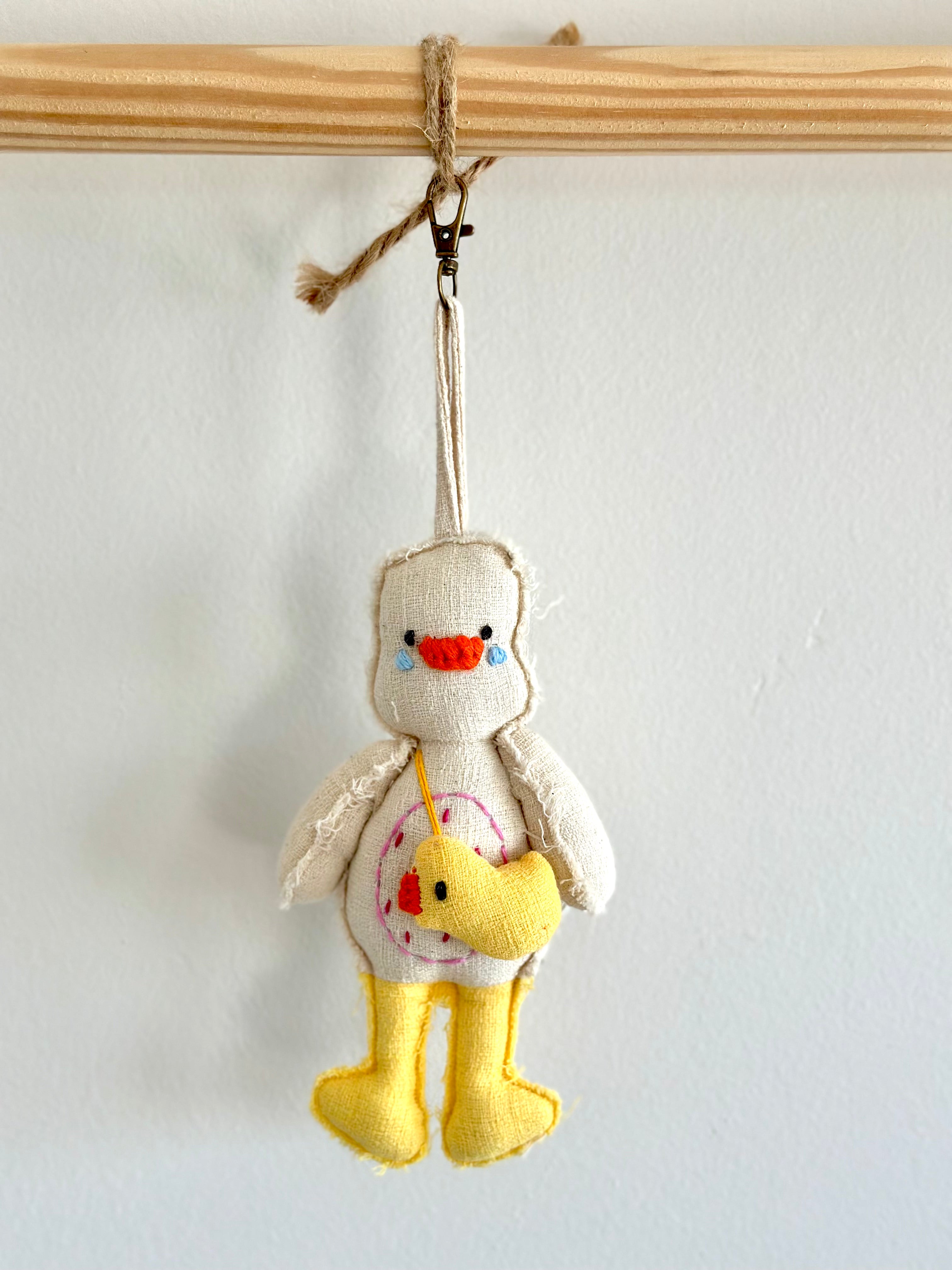Hand-Stitched Cotton Linen Charms - Little Duck