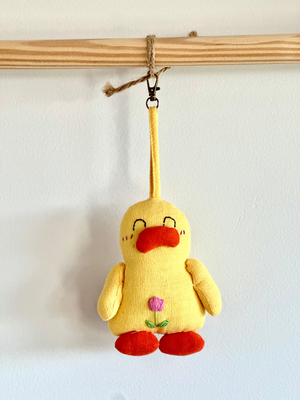Hand-Stitched Cotton Linen Charms - Yellow Duck