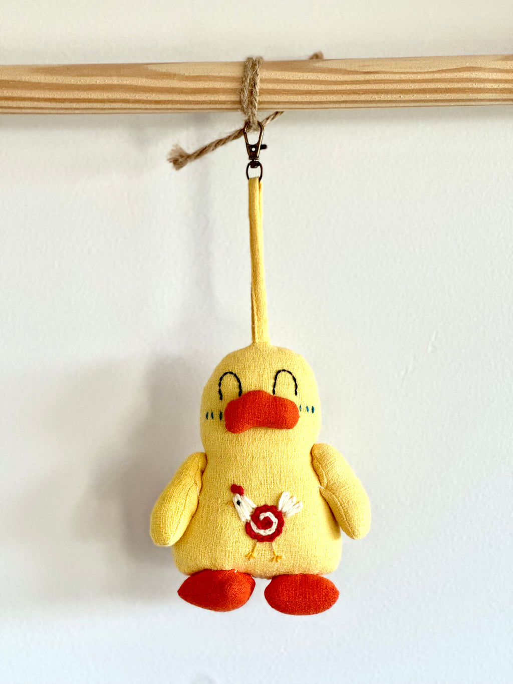 Hand-Stitched Cotton Linen Charms - Yellow Duck