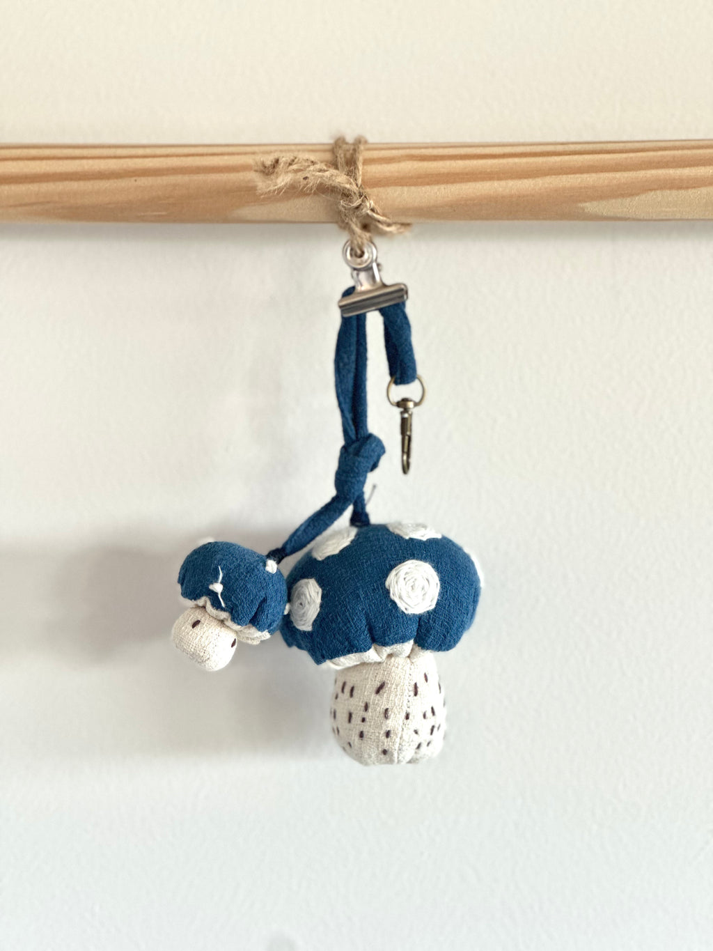 Hand-Stitched Cotton Linen Charms - Mushroom