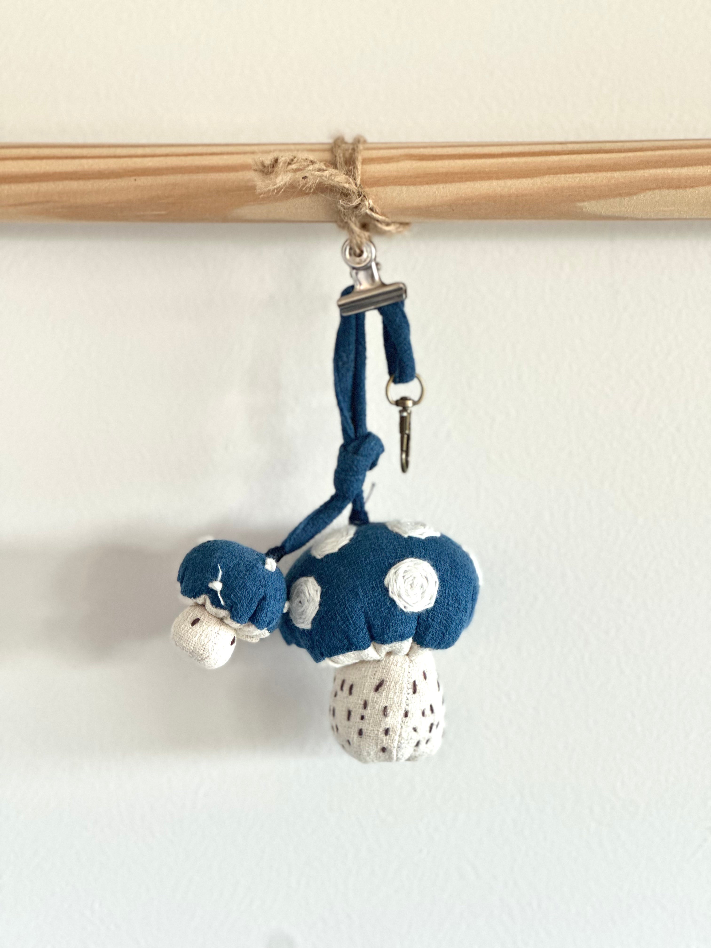 Hand-Stitched Cotton Linen Charms - Mushroom