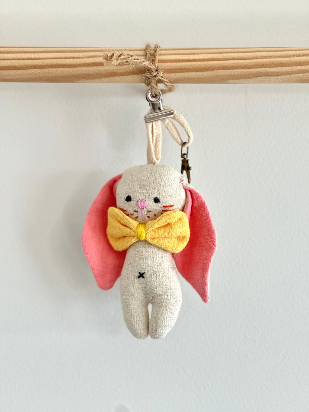 Hand-Stitched Cotton Linen Charms - Bunny