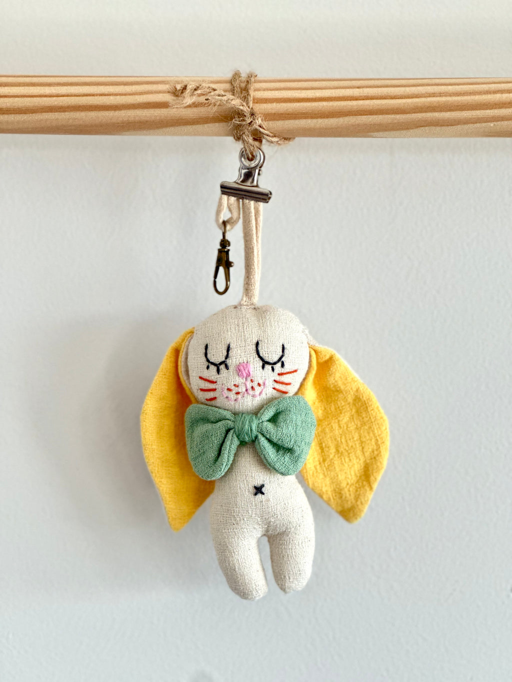Hand-Stitched Cotton Linen Charms - Bunny