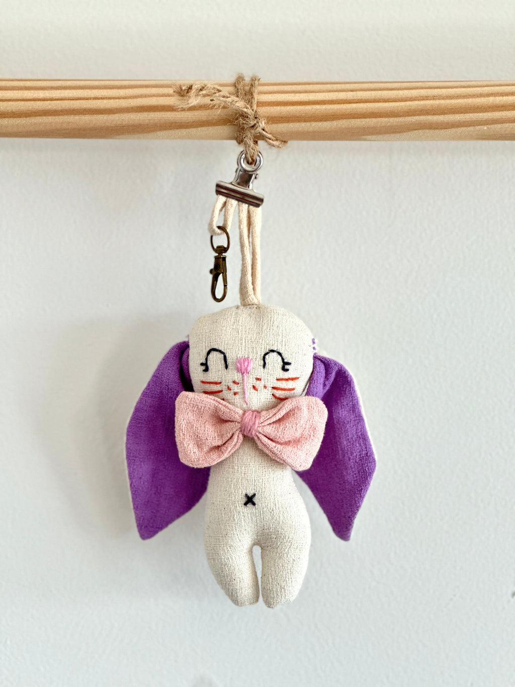 Hand-Stitched Cotton Linen Charms - Bunny