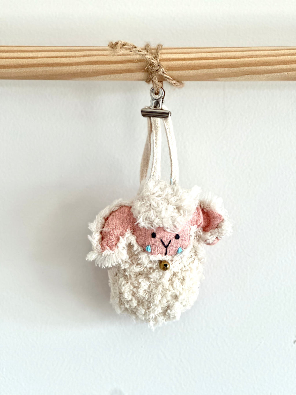 Hand-Stitched Cotton Linen Charms - Sheep