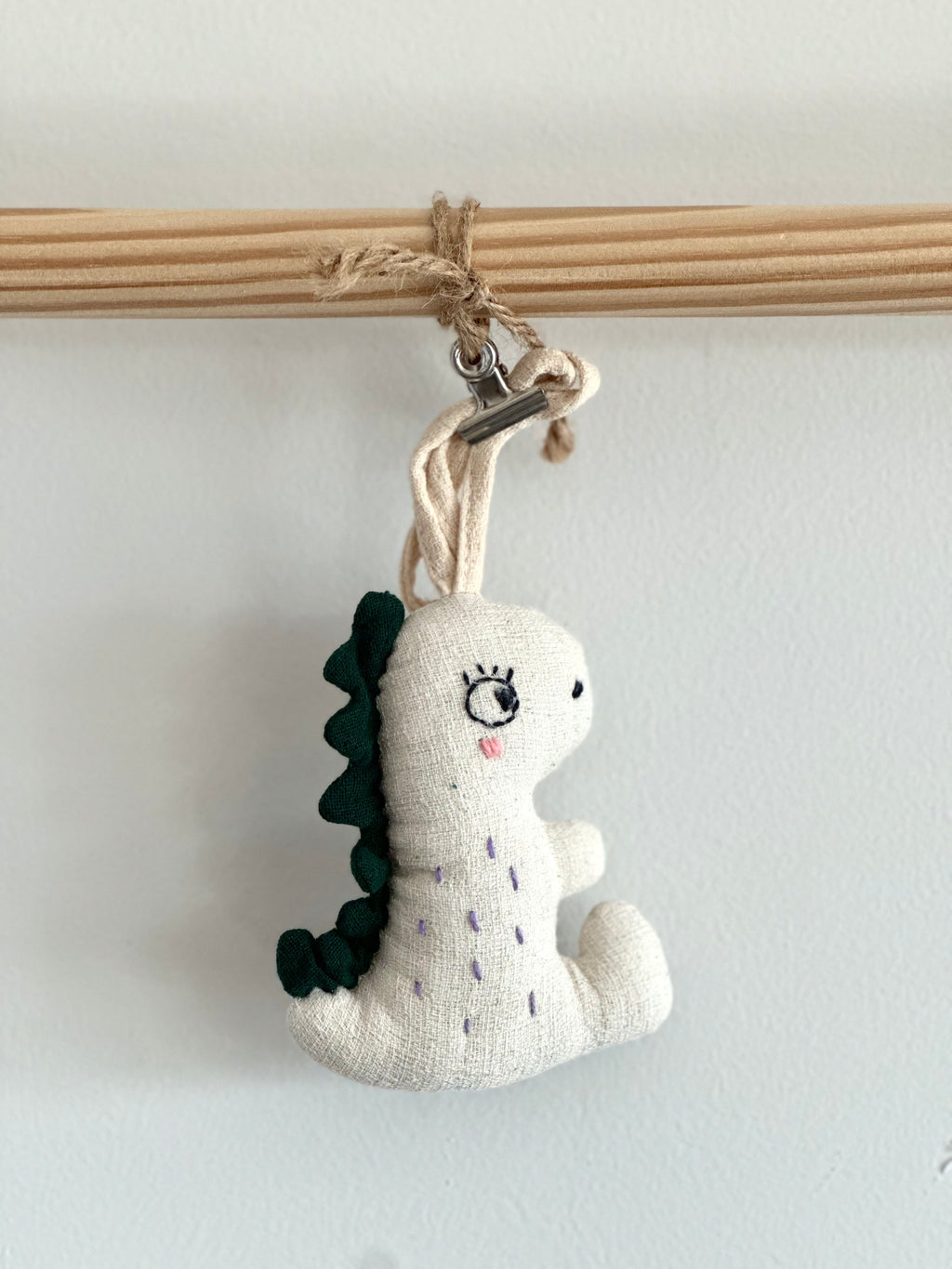 Hand-Stitched Cotton Linen Charms - Dino