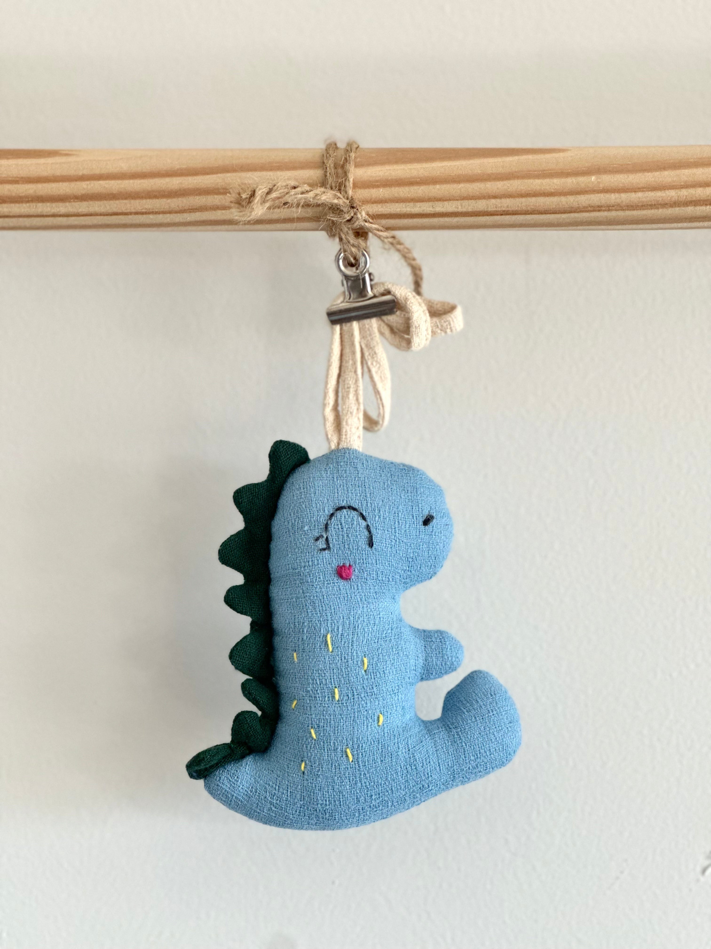 Hand-Stitched Cotton Linen Charms - Dino