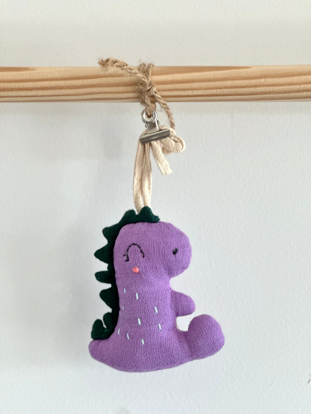 Hand-Stitched Cotton Linen Charms - Dino