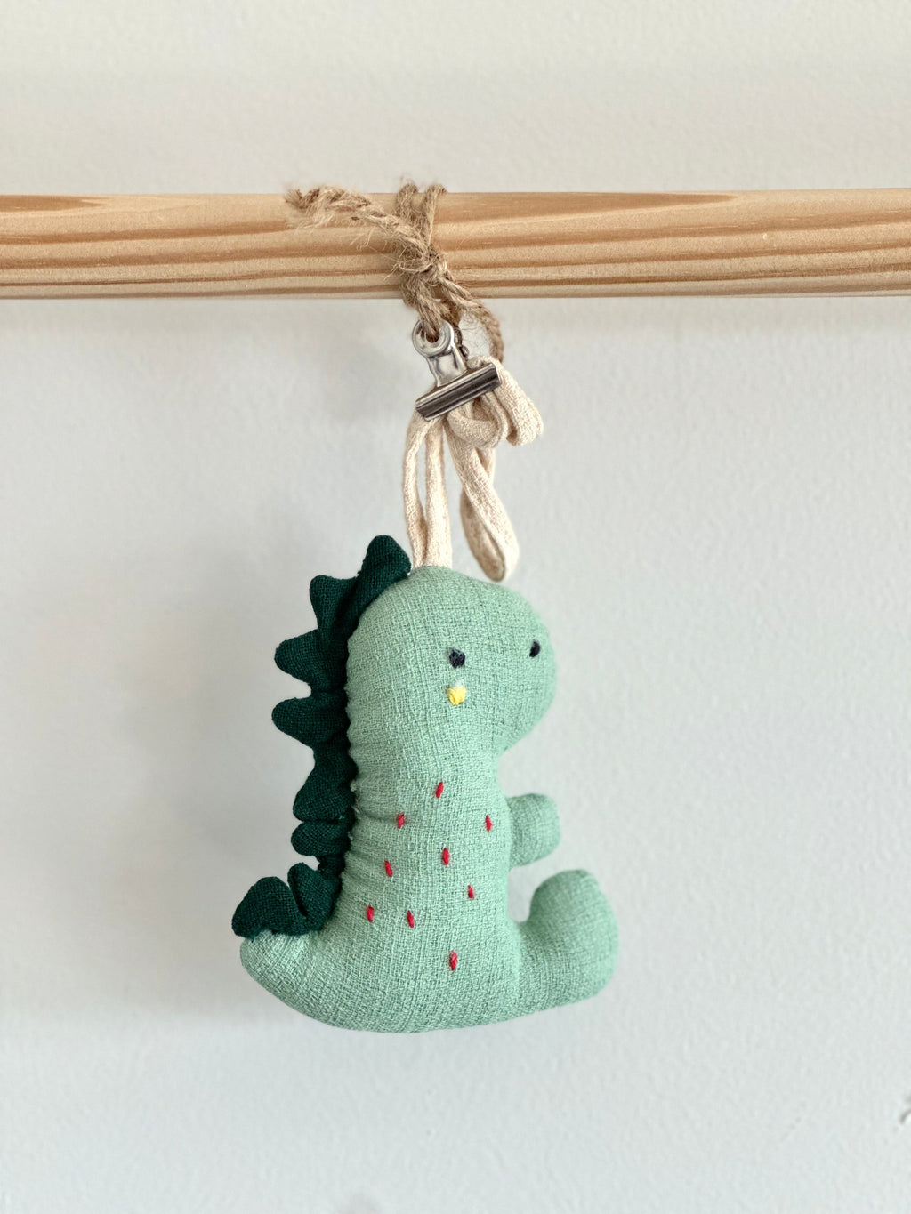 Hand-Stitched Cotton Linen Charms - Dino