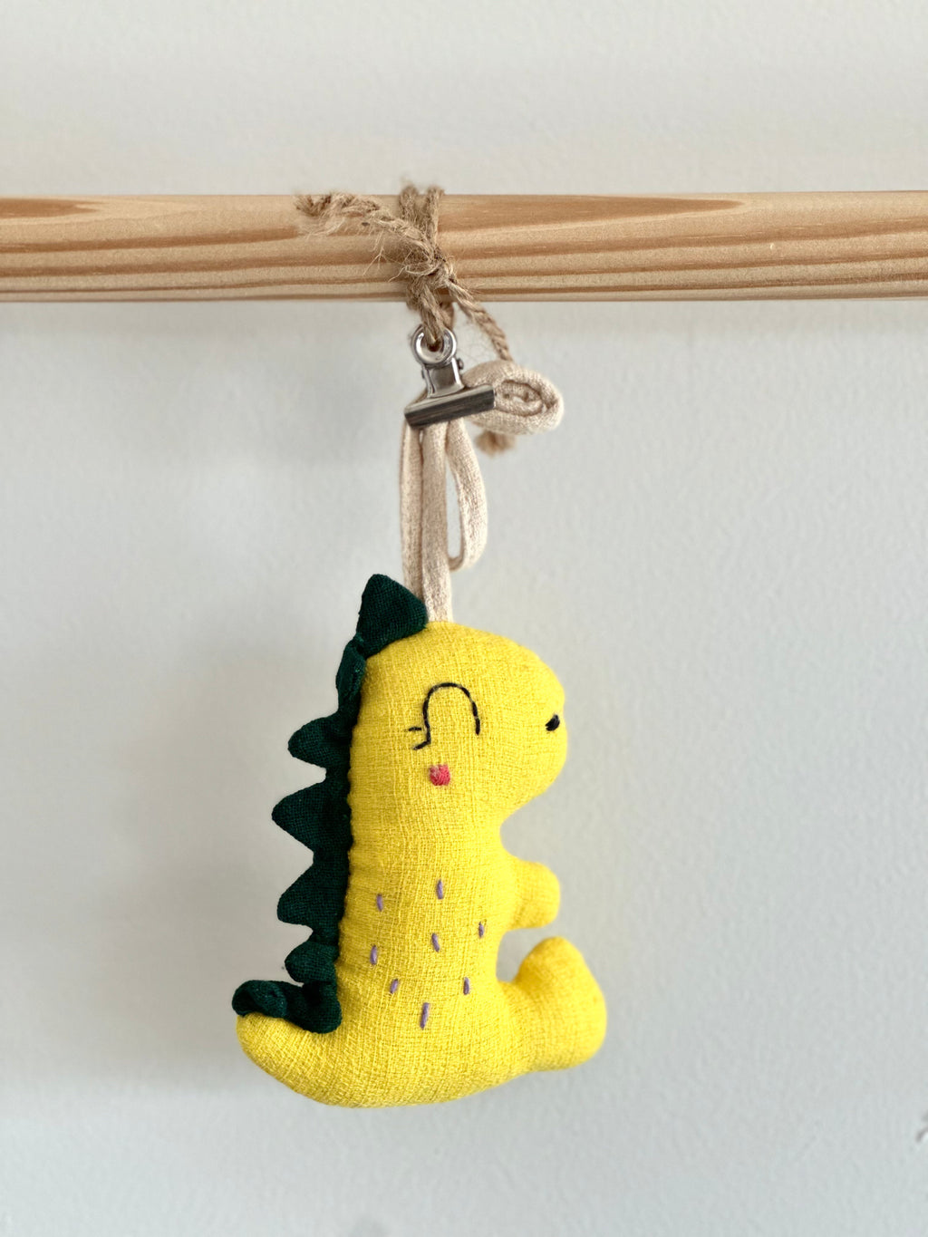 Hand-Stitched Cotton Linen Charms - Dino