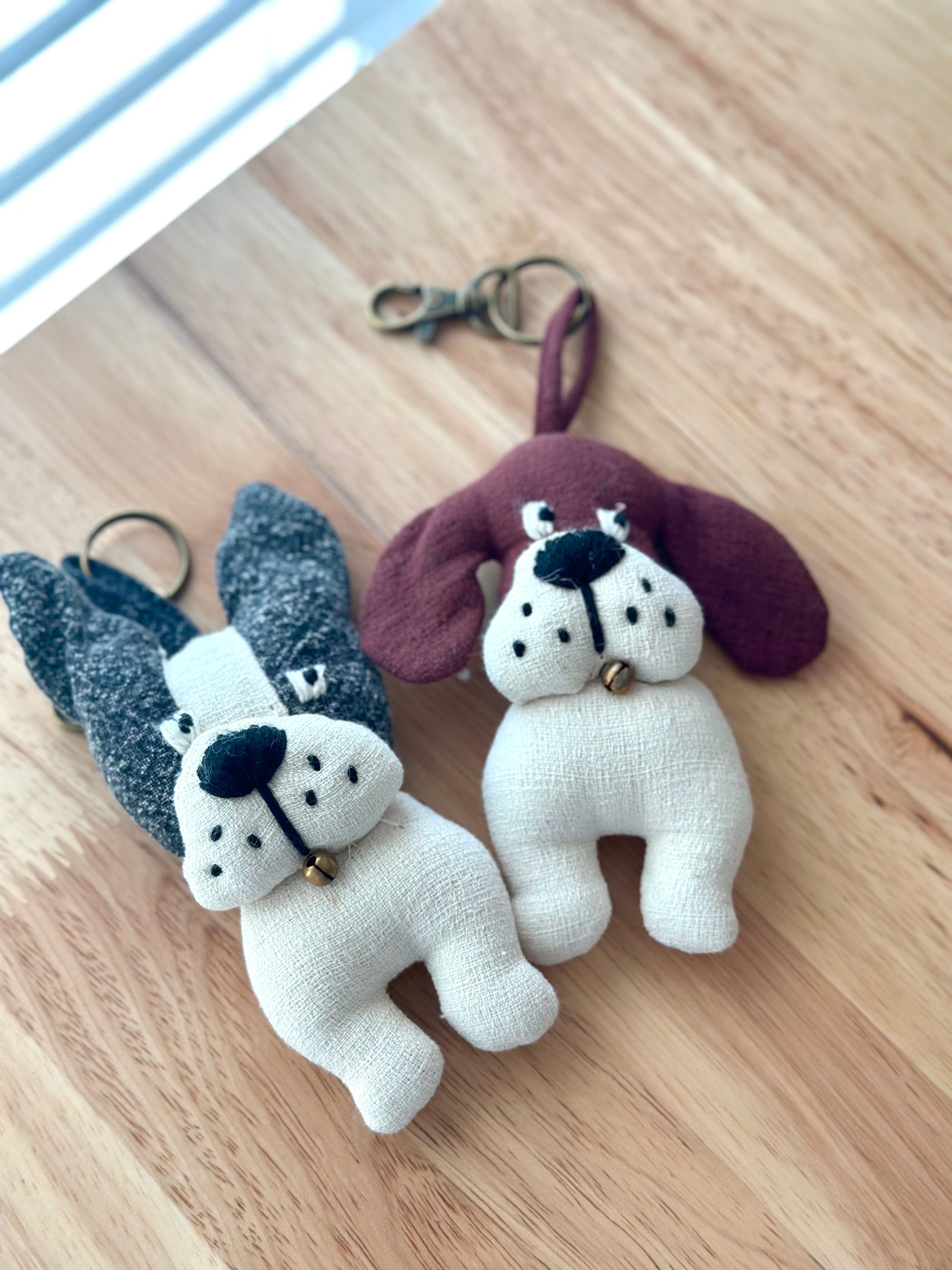 Hand-Stitched Cotton Linen Charms - Dog