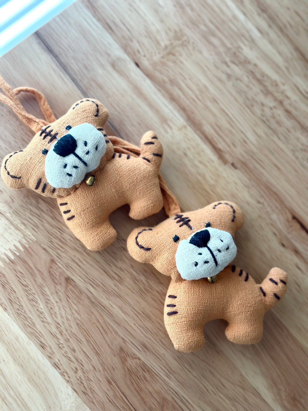 Hand-Stitched Cotton Linen Charms - Tiger