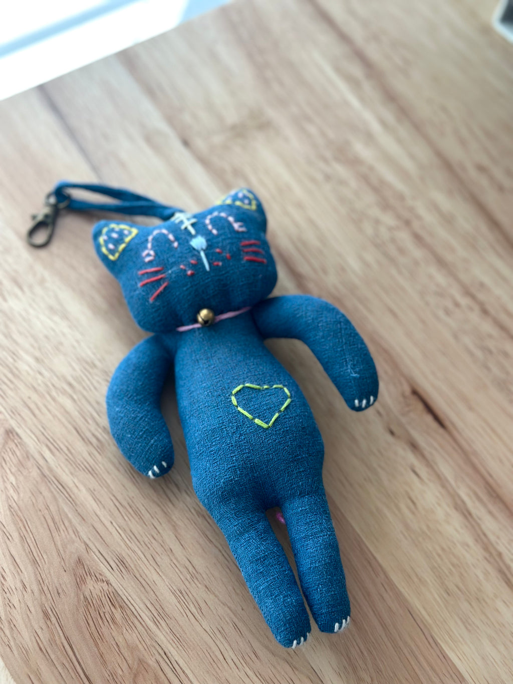 Hand-Stitched Cotton Linen Charms - Cat