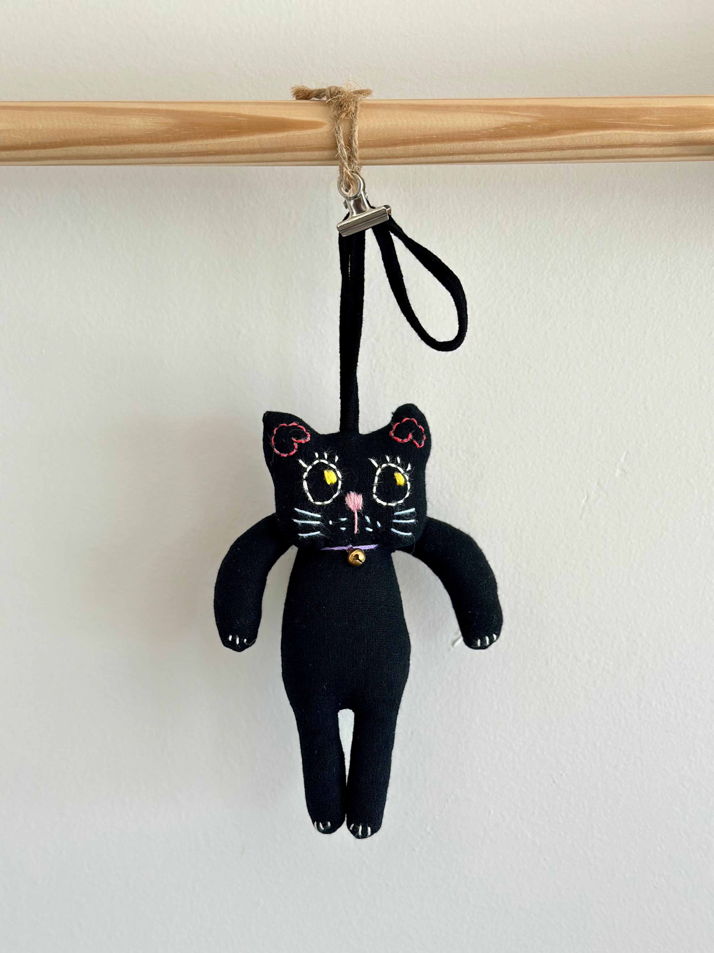 Hand-Stitched Cotton Linen Charms - Cat