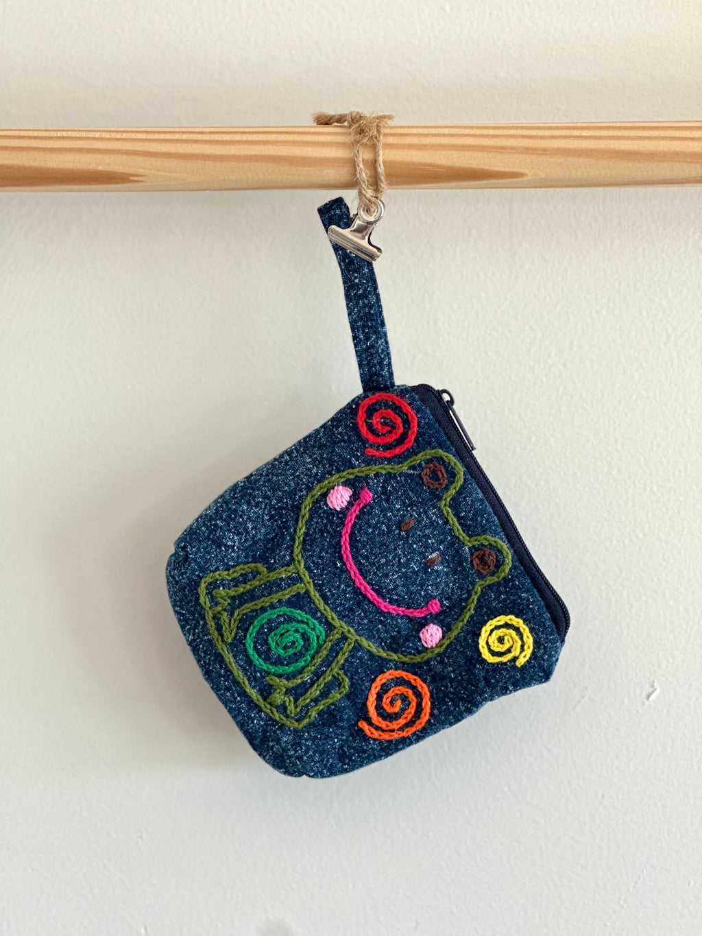 Handmade Cotton Linen Pouch|Coin Bag|Jean Color- Frog