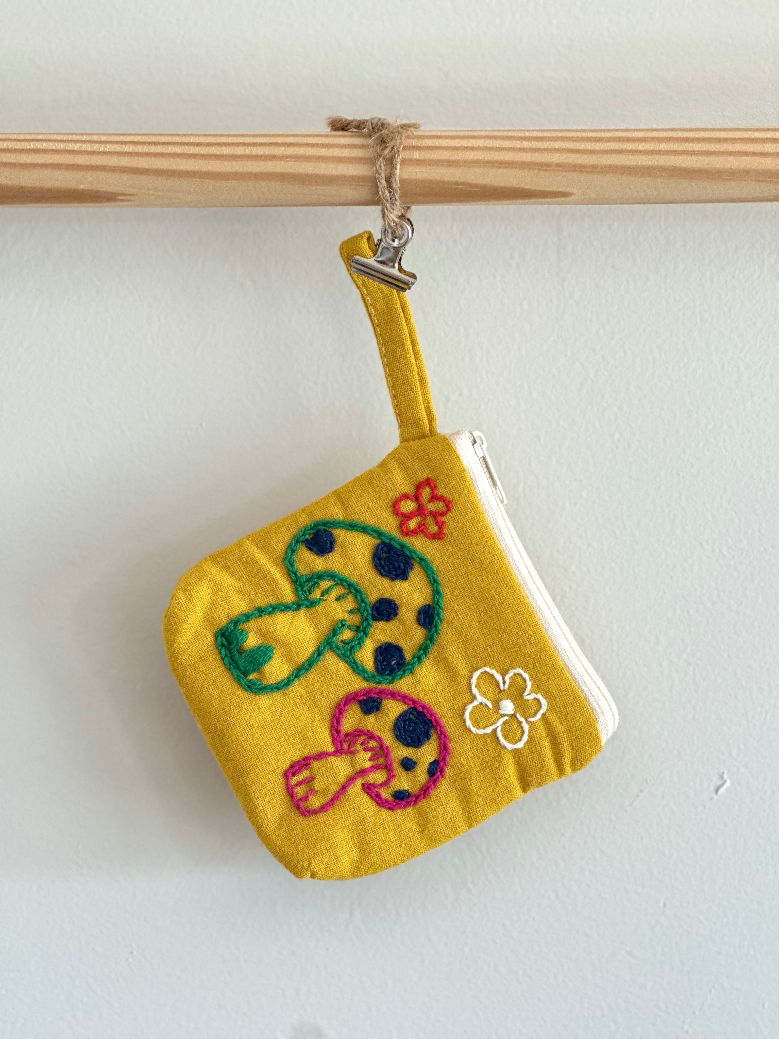 Handmade Cotton Linen Pouch|Coin Bag| -Animal-Plant