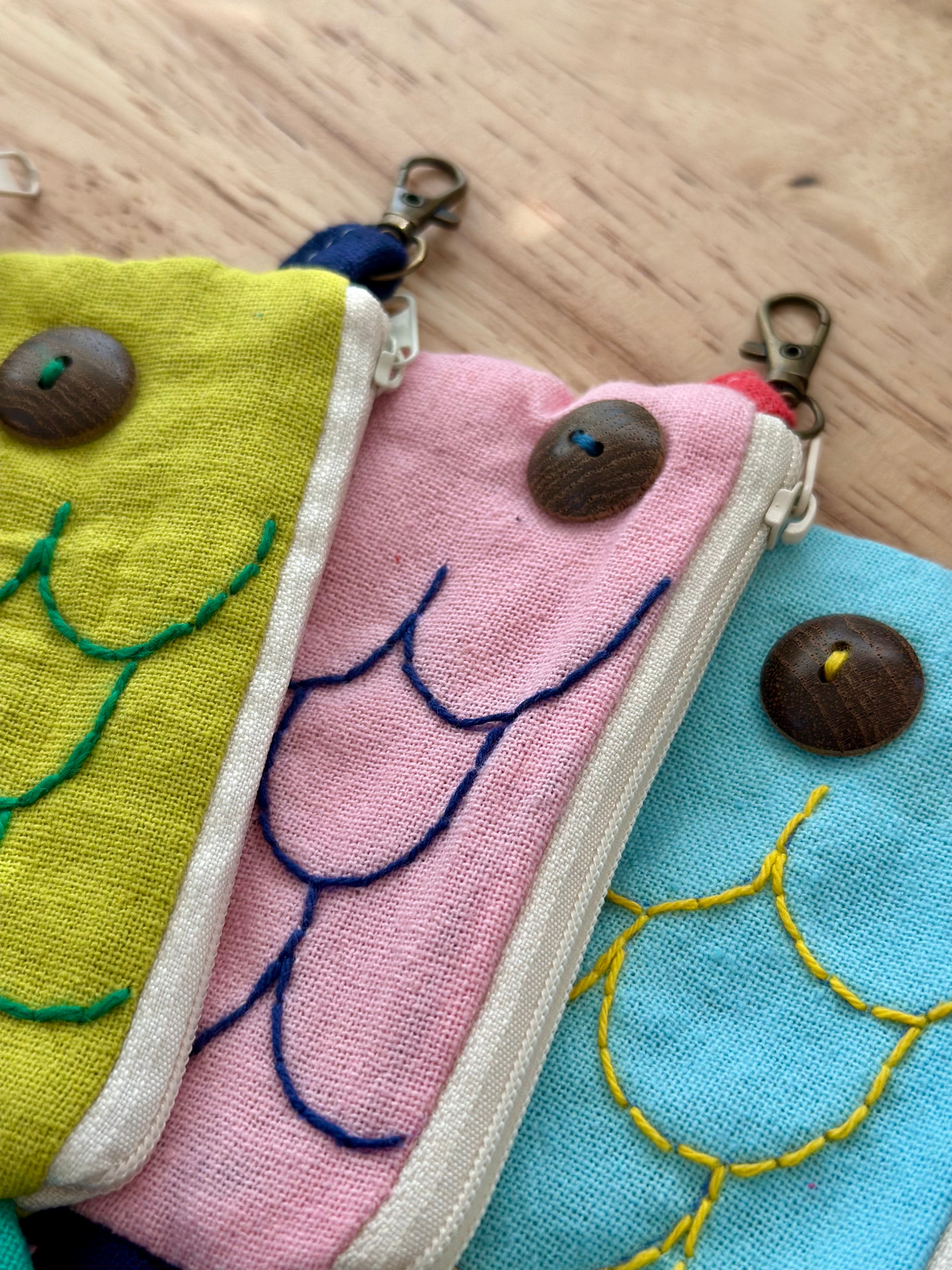 Handmade Cotton Linen Pouch|Coin Bag|  - Fish