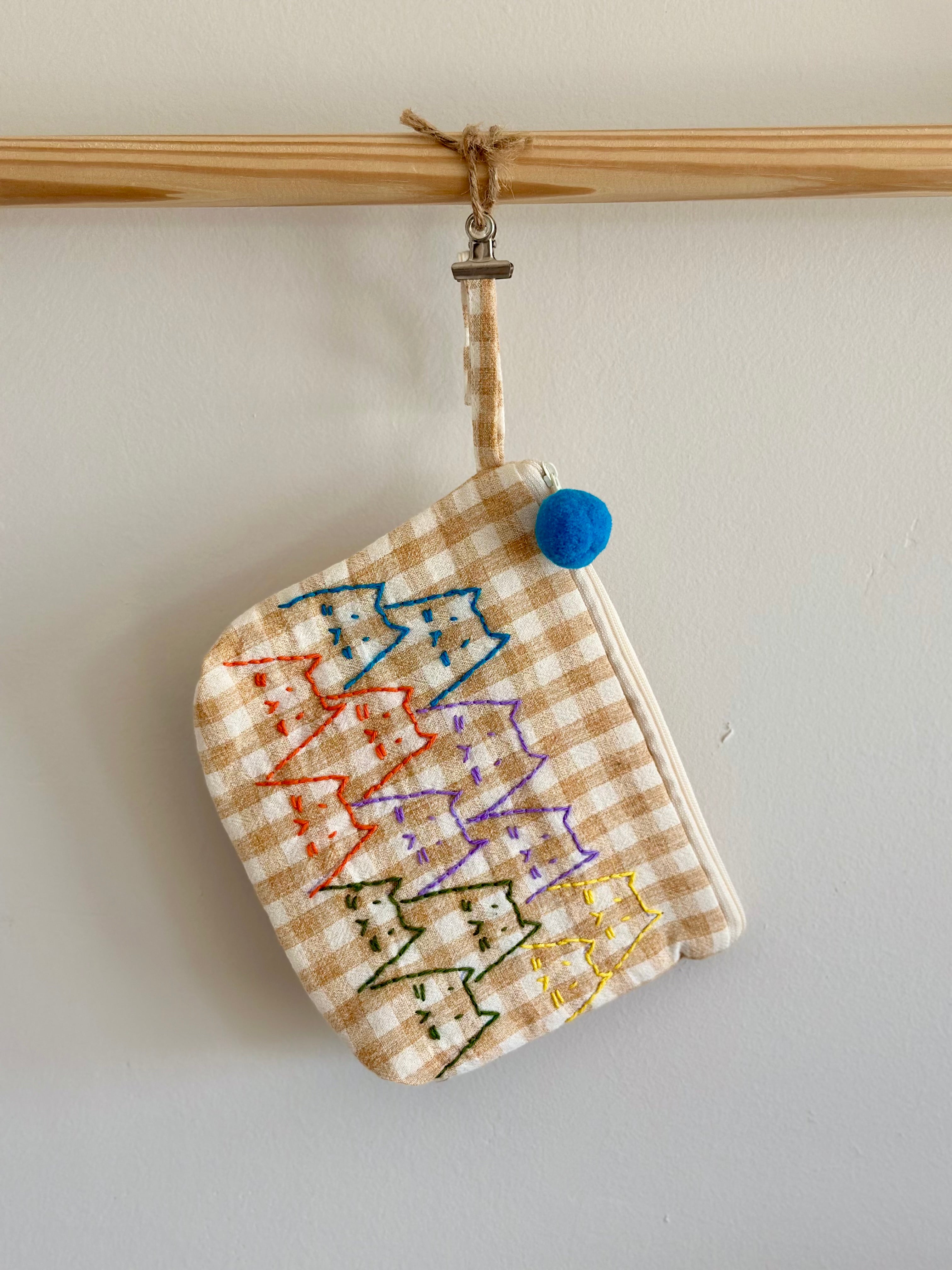 Handmade Cotton Linen Pouch|Coin Bag| -Lattice